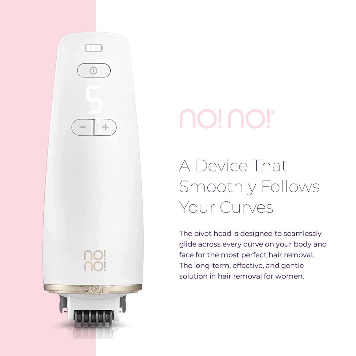 No!No! Pivot Ultimate Hair Removal System - Painless & Effective for Face & Body | Long-Lasting Semi-Permanent Results | Perfect for Home Use & Travel