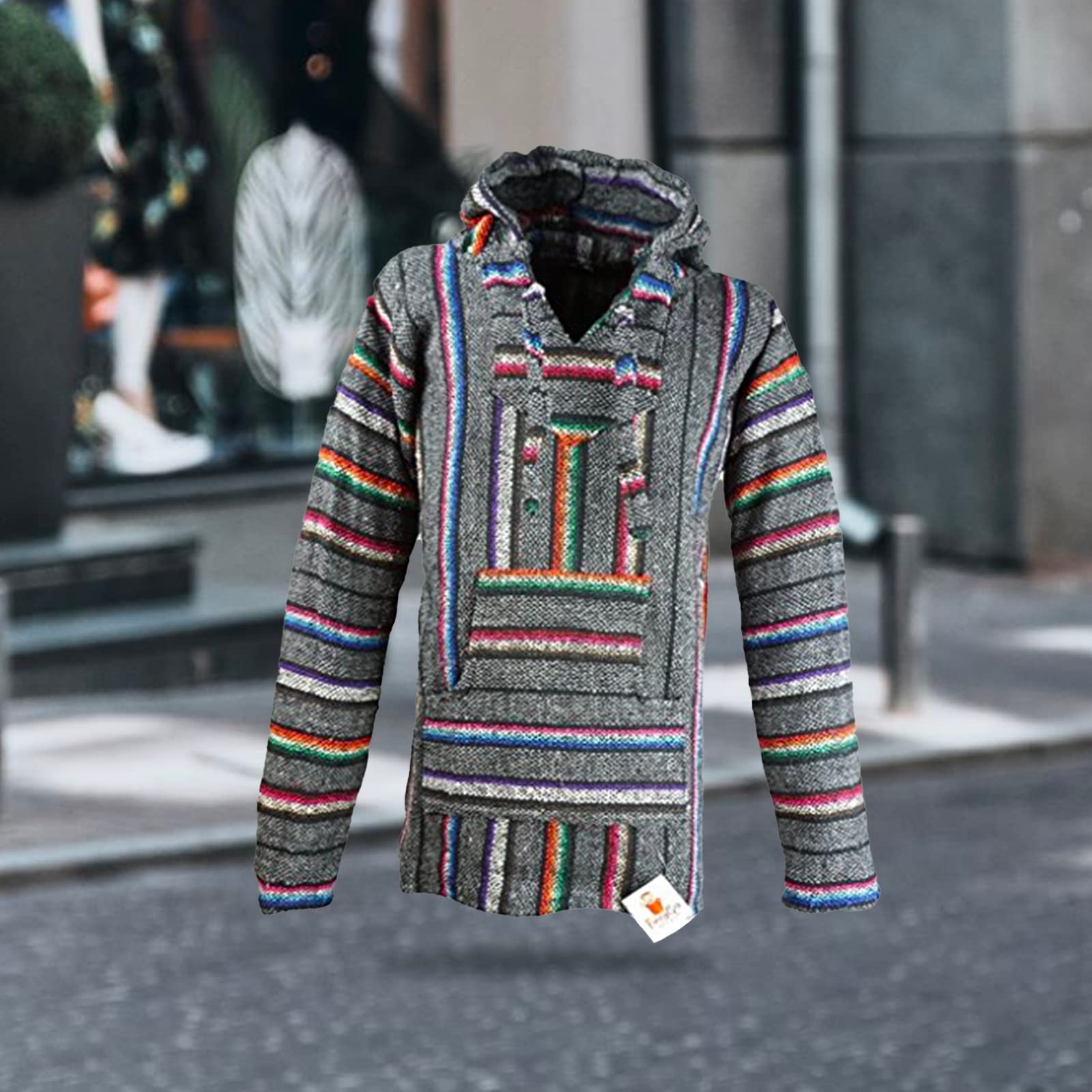 Premium Baja Hoodie Sweatshirt - Soft Pullover Poncho with Funny Guy Print | Cozy Casual Wear for Men & Women | Perfect for Beach, Camping & Outdoor Adventures