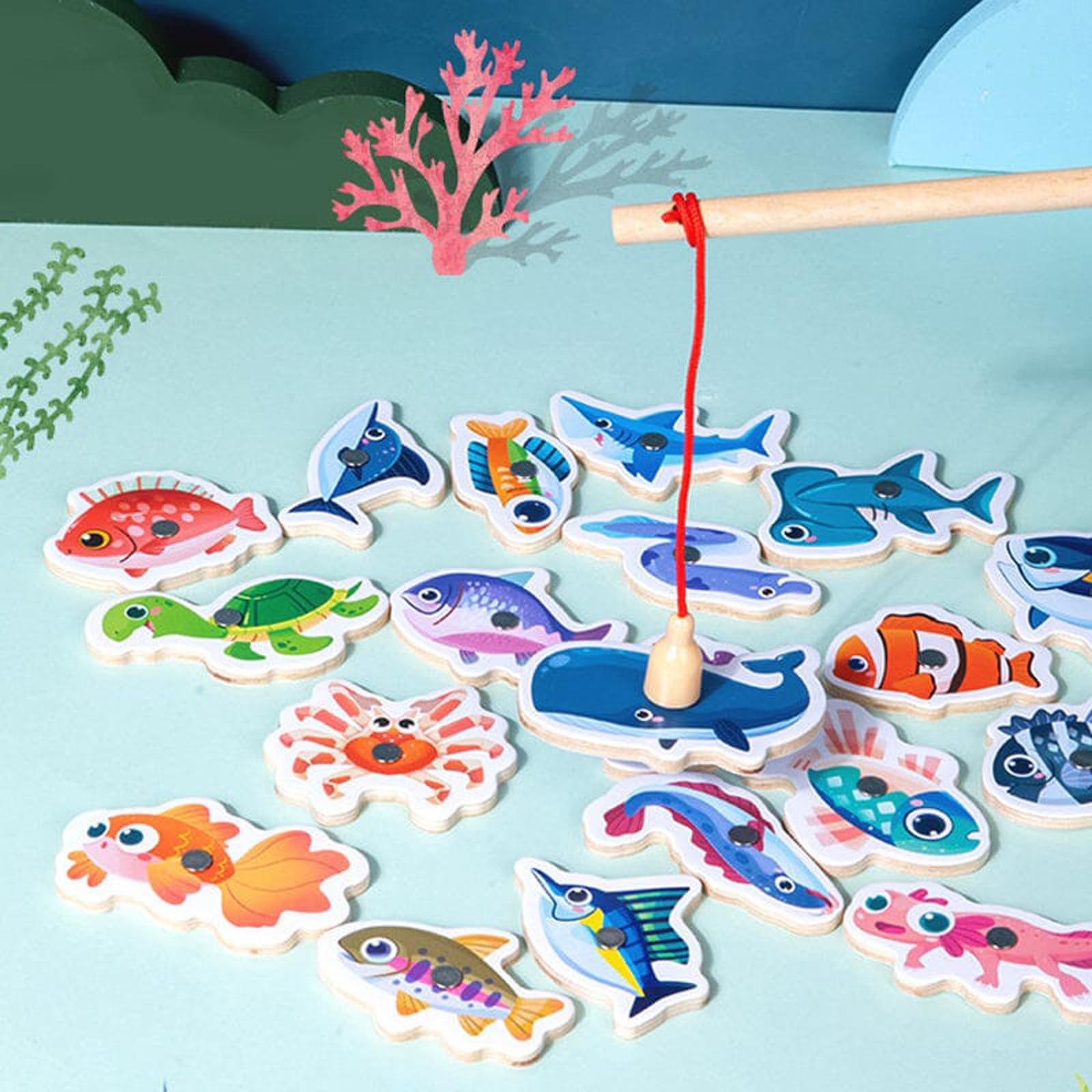 Wooden Magnetic Fishing Game for Kids - Fun Toddler Activity Toy, Montessori Fine Motor Skills Development, Preschool Learning Gift | Perfect for Birthday Parties, Classroom Activities & Early Childhood Education