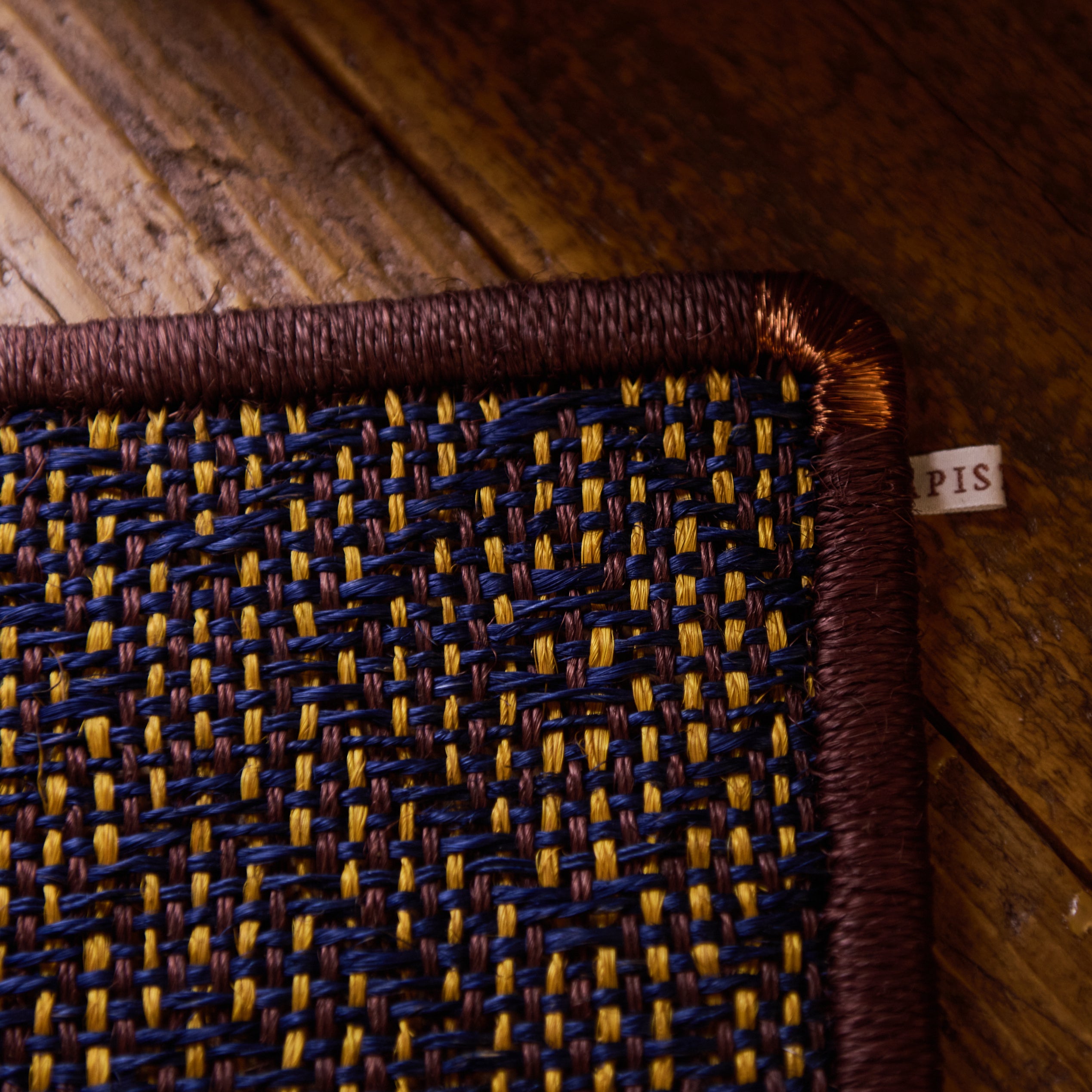 Adorabold Set of 2 Decorative Placemats - Red Brown, Blue, Mustard Yellow with Copper Corners for Dining Table, Kitchen, Party & Home Decor
