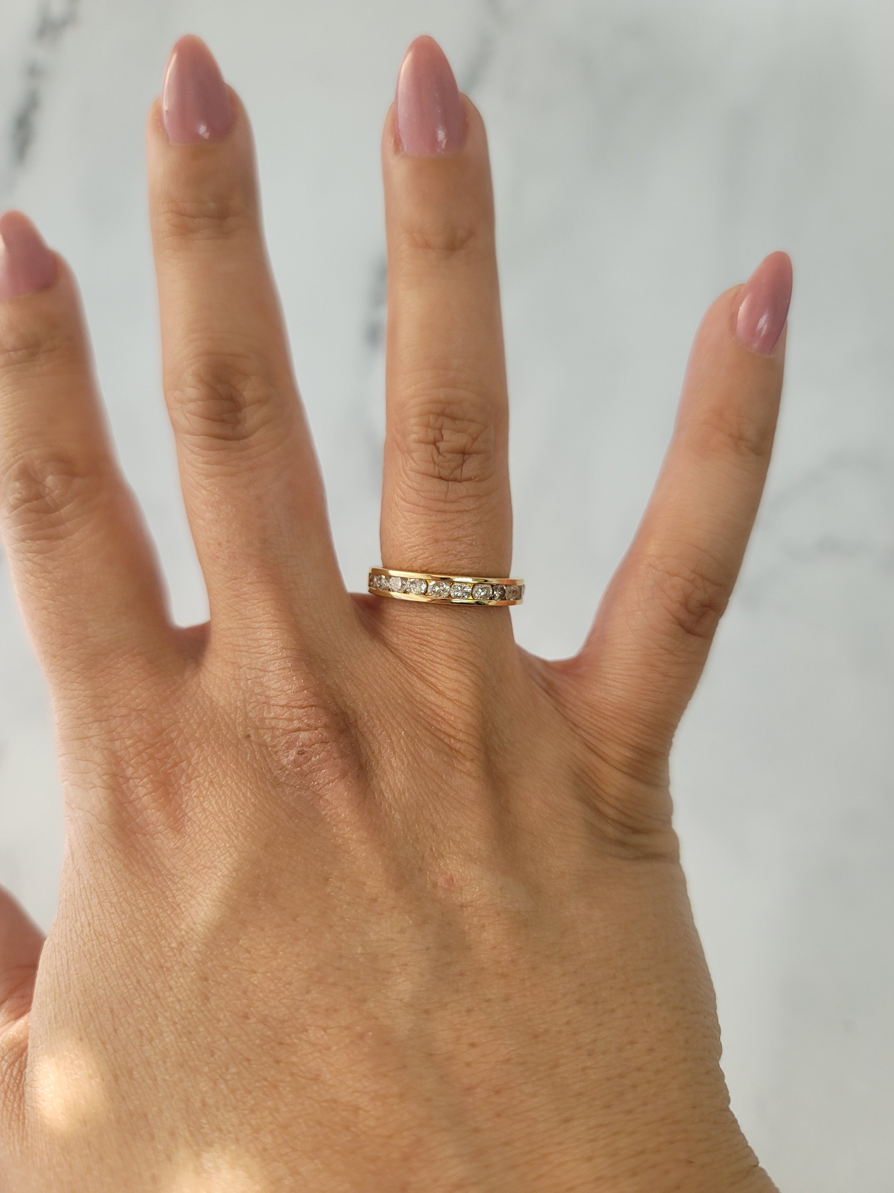 3MM One Carat Channel Set Diamond Wedding Band - Elegant Solid Gold Ring for Women, Perfect for Engagement, Anniversary & Bridal Jewelry Gift (Ideal for Proposals, Vow Renewals & Special Occasions)