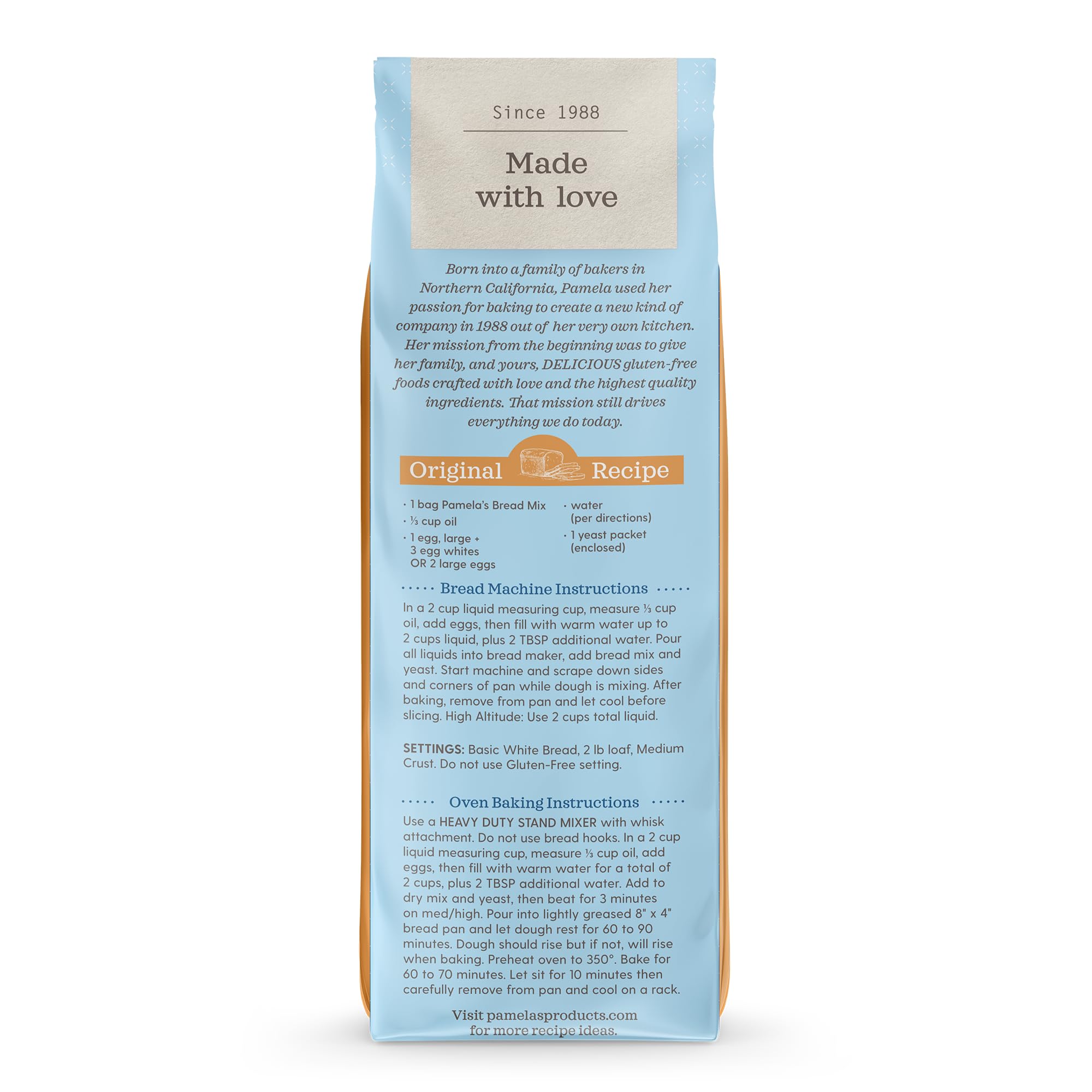 Pamela's Products Gluten-Free Bread Mix - 2 Pack (19 oz Each) | Easy Homemade Bread for Allergies & Celiac Diet | Perfect for Sandwiches, Toast & Family Baking