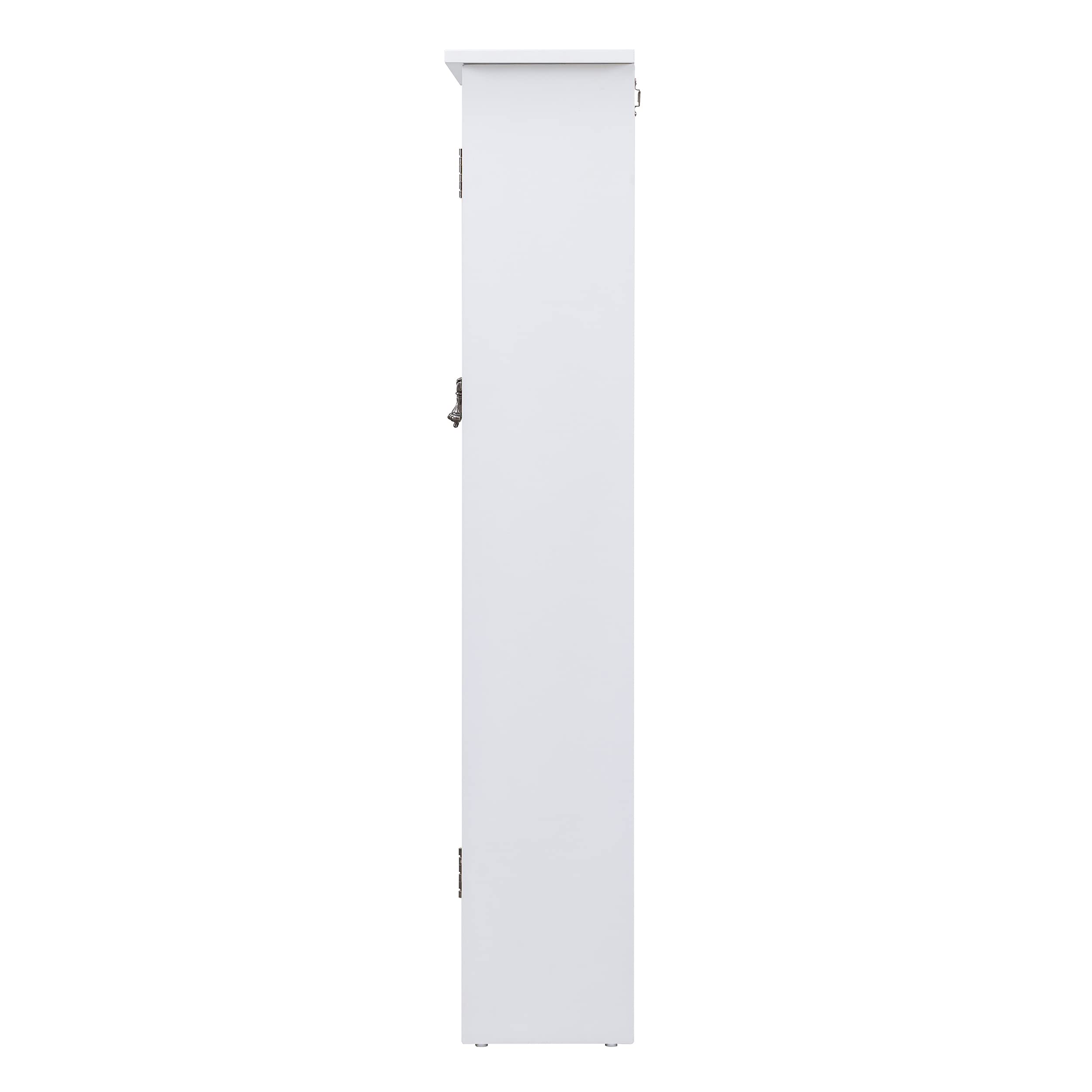 SEI Furniture White Adjustable Shelf Window Pane Display Storage Cabinet - Perfect for Living Room, Bedroom, or Office Organization
