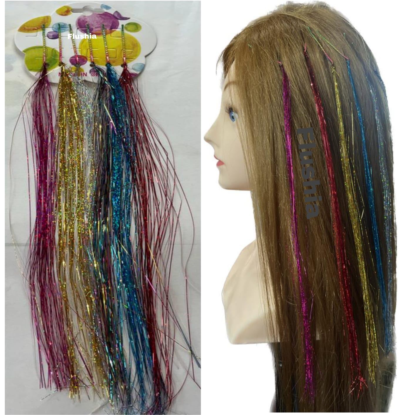 12Pcs Kids Hair Extensions with Clips | Artificial Hair Strips for Girls, Braid Hair Accessories in Multicolor - Perfect for Parties, Halloween & Cosplay
