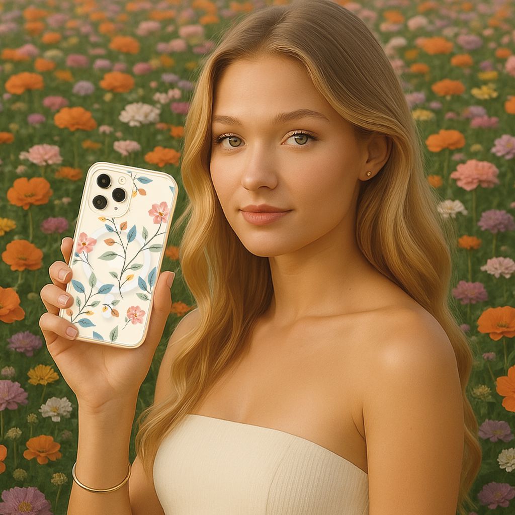 MagSafe iPhone 16 Pro Case - Clear Floral Easter Design - Slim Protective Cover with Magnetic Alignment for Wireless Charging - Perfect for Spring, Easter Gifts & Everyday Use