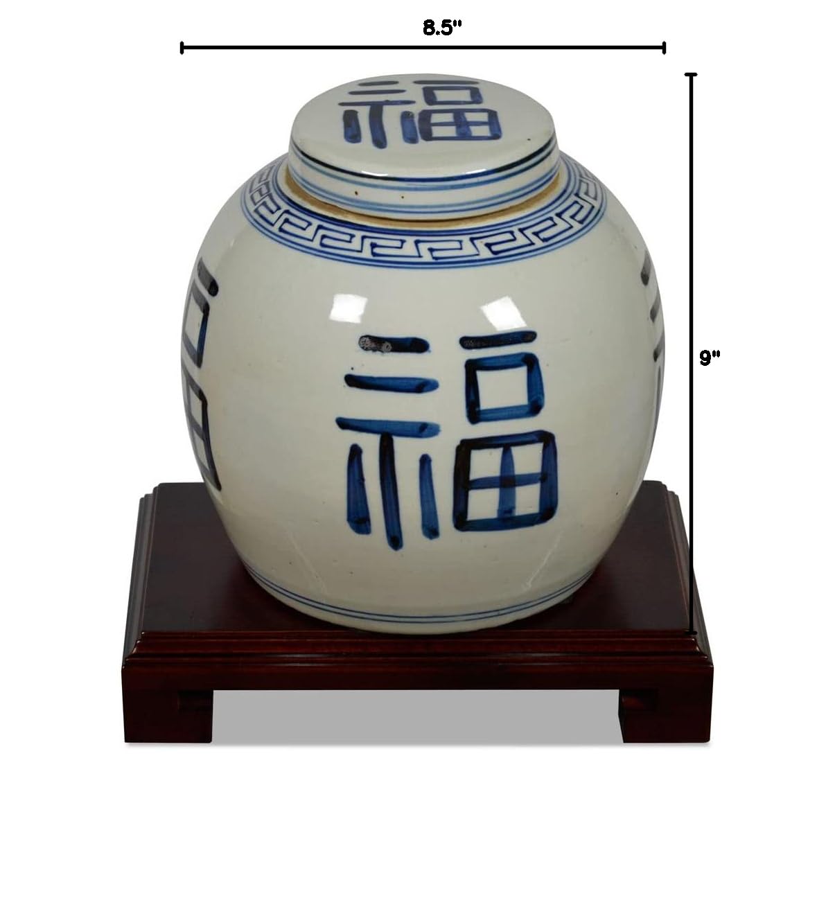 Antique Chinese Blue and White Porcelain Jar - Handcrafted Feng Shui Decor for Home & Office | Perfect for Living Room, Study, or Gift