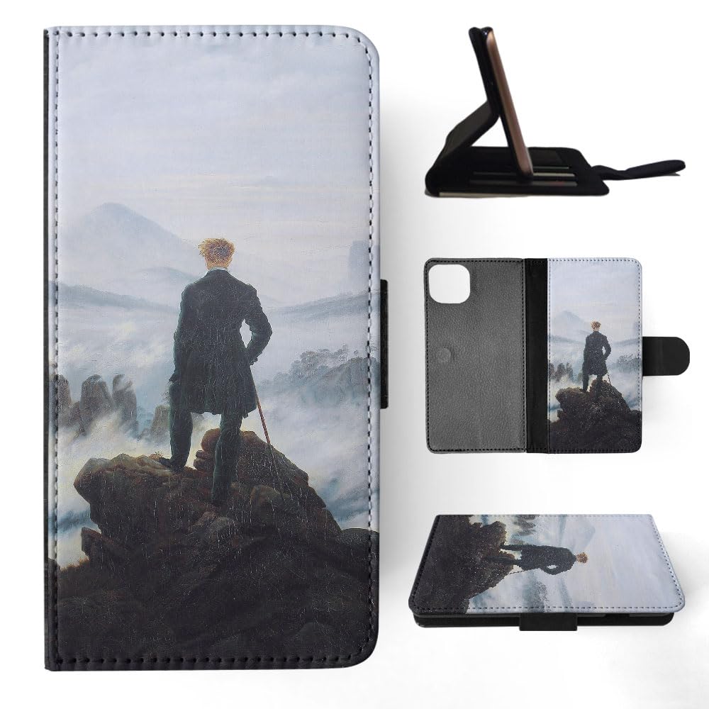 Friedrich Wanderer Above The Sea of Fog Art Flip Wallet Phone Case for Apple iPhone 15 Plus - Stylish Protective Cover with Card Holder for Everyday Use & Travel