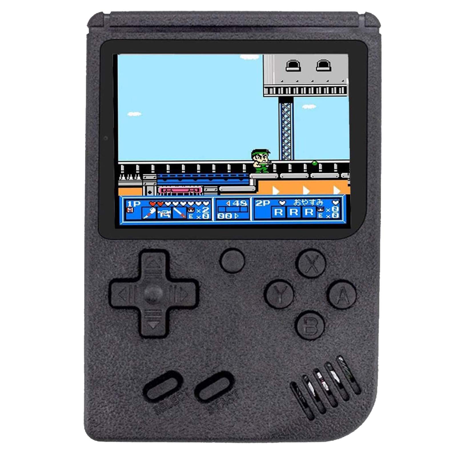 Mini Retro Handheld FC Game Console - Built-in 400 Classic Games, 3 Inch LCD Screen, Portable Gameboy with 1000mAh Rechargeable Battery & TV Output (FIO-Black) - Perfect for Travel, Gifts, and Nostalgic Gaming Fun