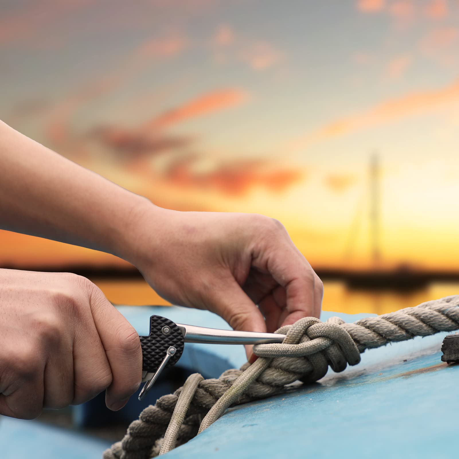ULEES Marlin Spike Knife - Premium Stainless Steel Sailing & Rigging Tool for Sailors - Perfect for Knot Untying, Rope Splicing, Camping & Outdoor Adventures - Essential Nautical Gear for Boating, Fishing & Survival Situations