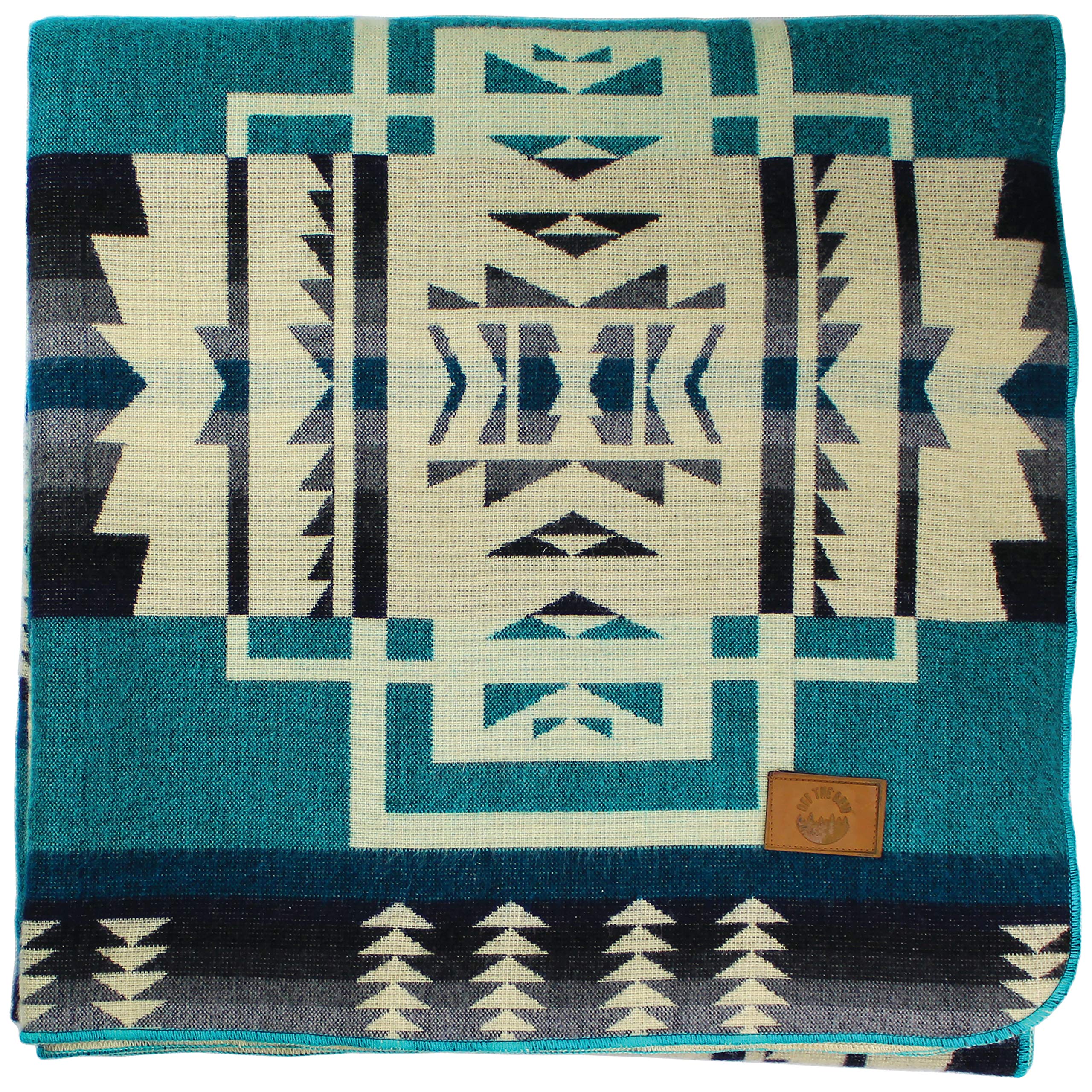 Premium Inca Aztec Throw Blanket - Queen Size | Southwest Indian Navajo Boho Style | Soft Faux Alpaca, Lightweight & Hypoallergenic | Perfect for Camping, Bedding, Couch & Vanlife | Cozy Home Decor & Outdoor Adventure Essential (Teal)