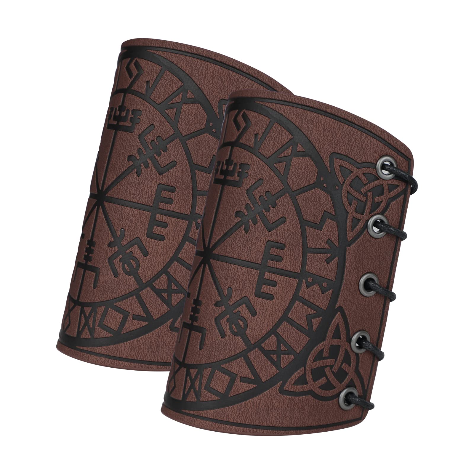 Medieval Archery Bracer - Faux Leather Gauntlet Wristbands for Viking, Knight & Cosplay Costume | LARP Armor Cuff | Perfect for Renaissance Fairs, Historical Reenactments & Fantasy Events