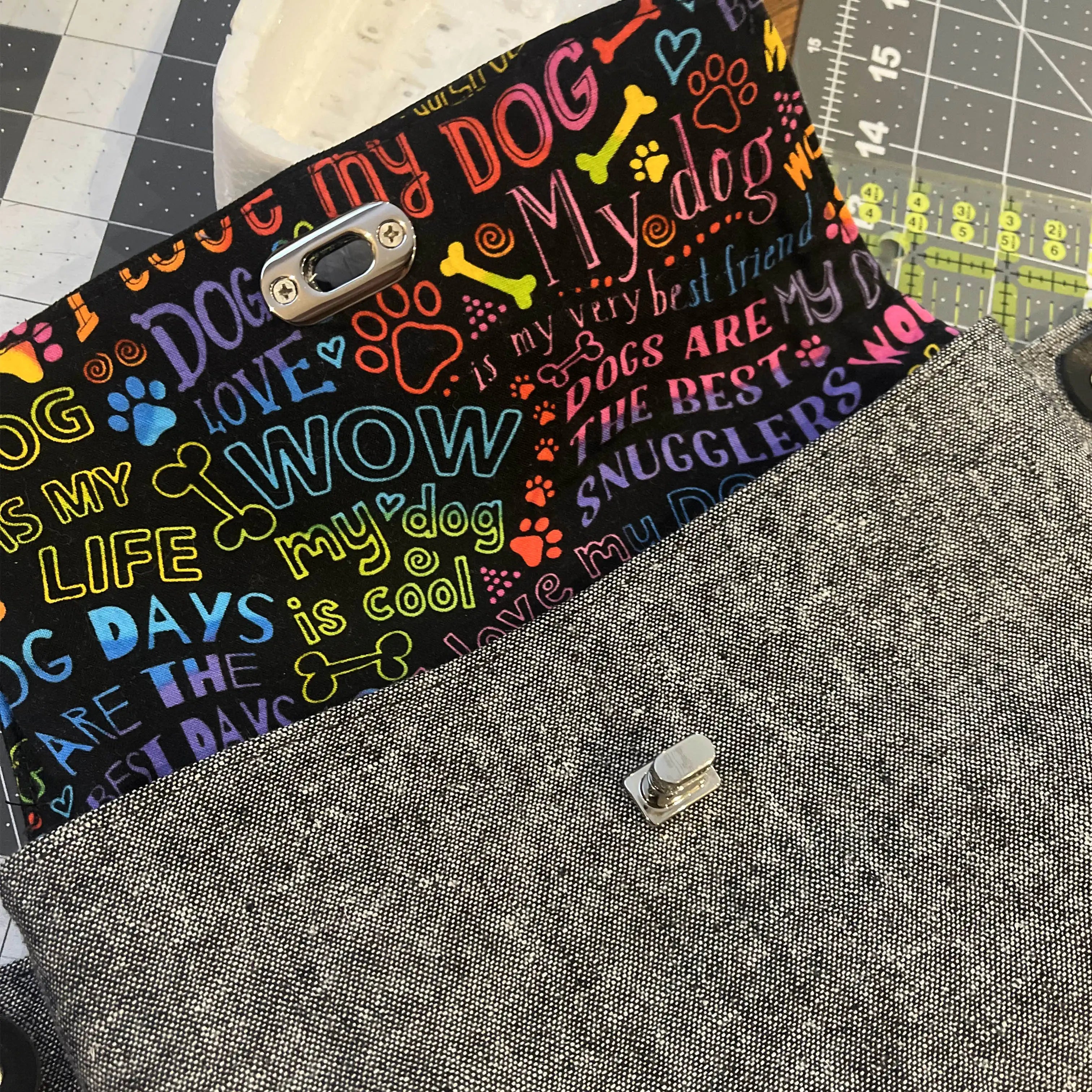 Haralson Belt Bag - Essex Canvas Crossbody Bag with Love My Dog Print & Nickel Hardware - Perfect for Dog Lovers, Outdoor Adventures, and Everyday Use