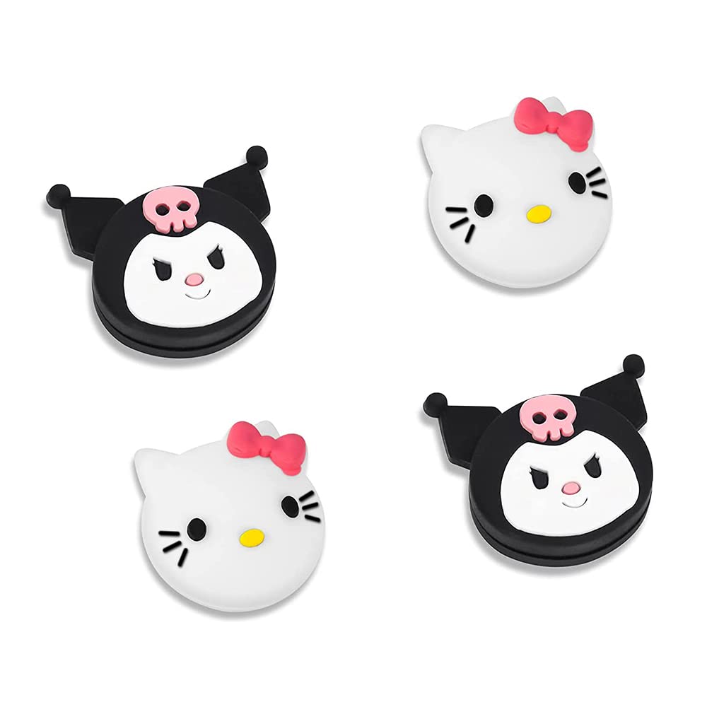 PERFECTSIGHT Cute Thumb Grip Caps for PS5, PS4, Xbox Series X/S, Xbox One, Switch PRO Controller - 4PCS Soft Rubber 3D Analog Thumbstick Grips Joystick Cover Set (Rabbit+Kitty Design) - Perfect for Gaming Comfort and Enhanced Control