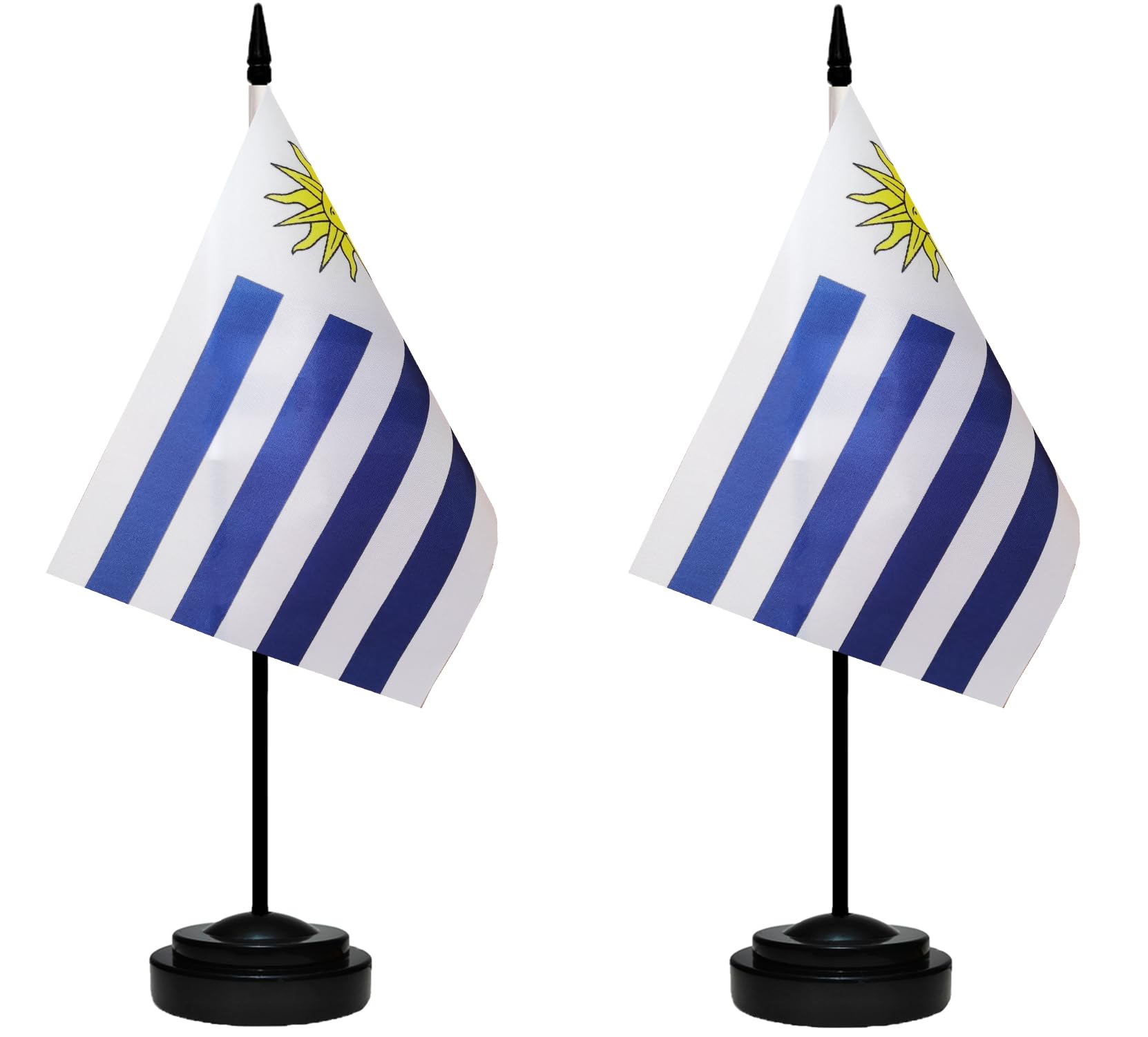 Premium 2-Pack Mini Uruguay Desk Flags with 13