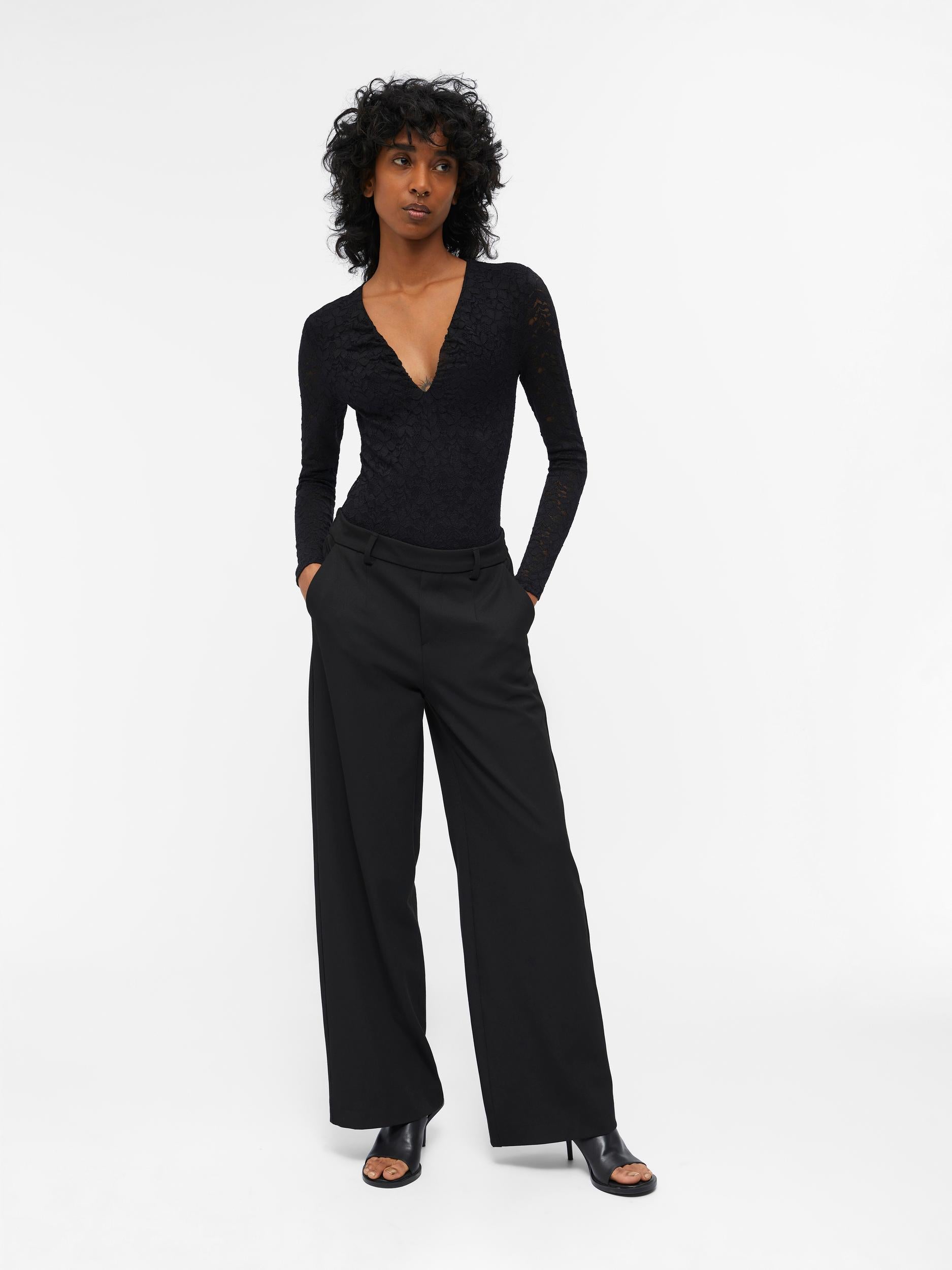 DANNI Women's Bodysuit - Black Seamless Stretchable Comfortable for Everyday Wear, Layering & Fashion Outfits