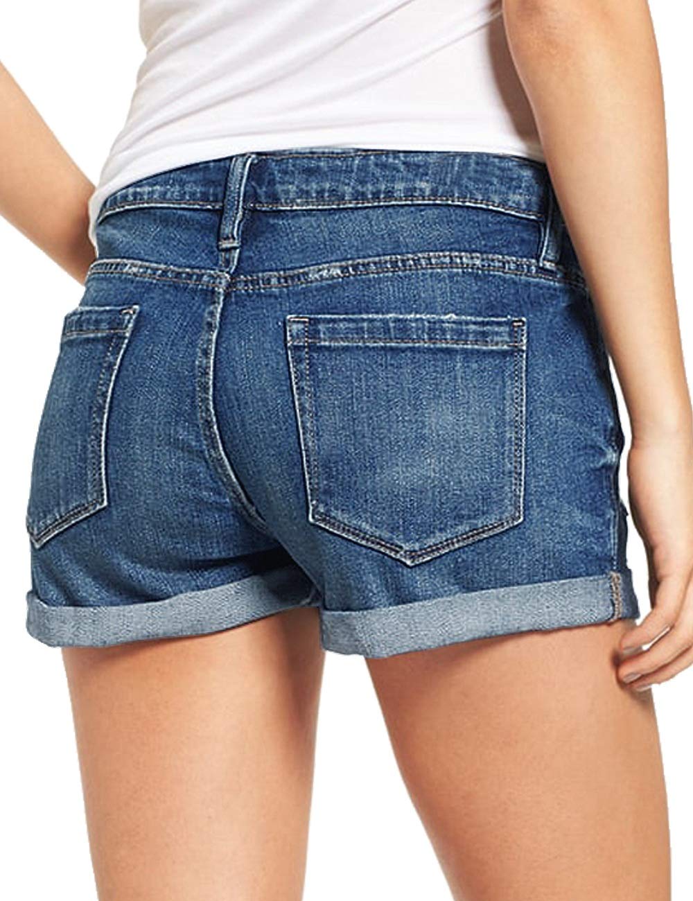 Stylish Women's Ripped Distressed Denim Shorts - High Waist Stretch Jean Shorts for Summer | Casual Outfit, Beachwear, Street Style Fashion