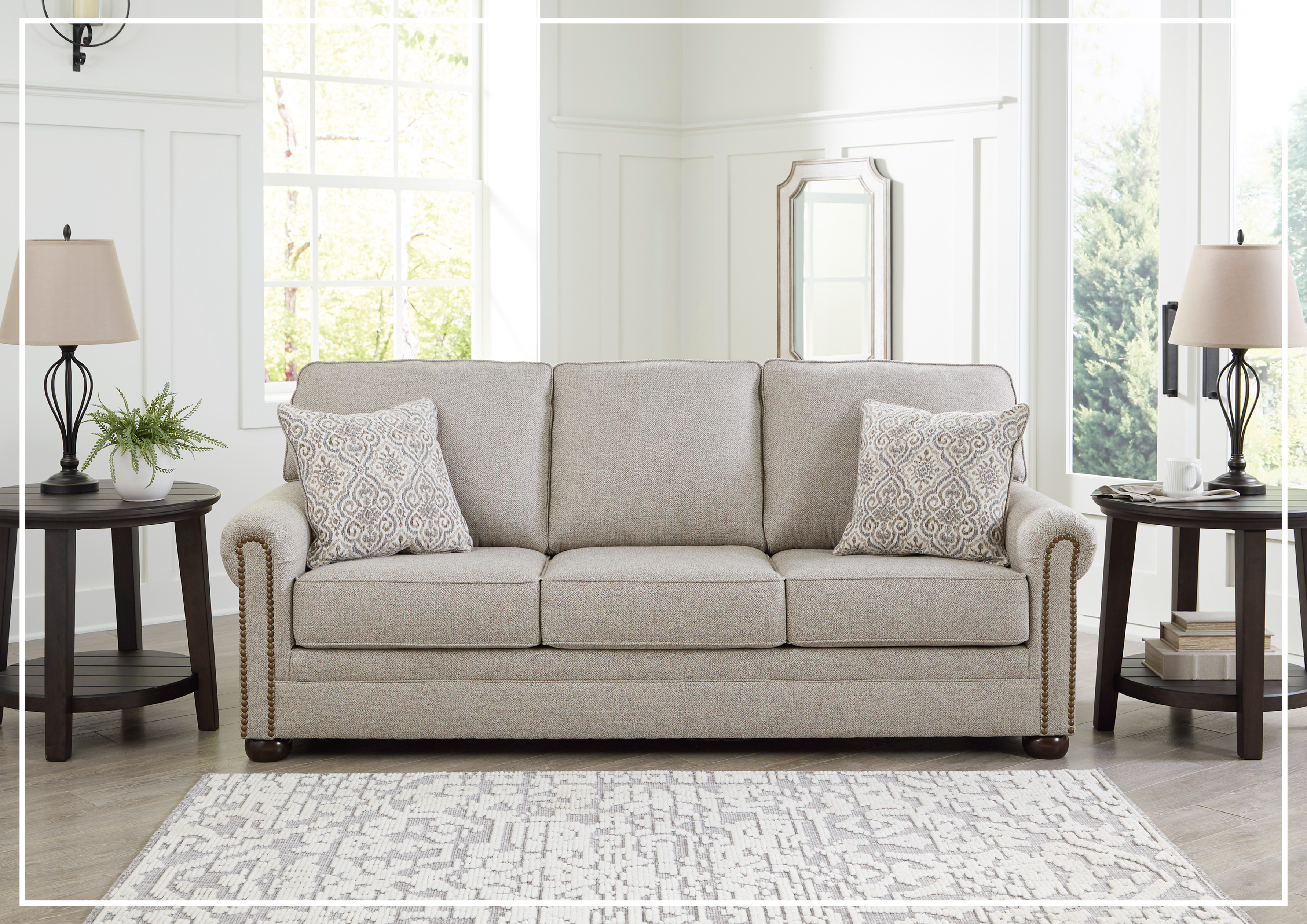 Gio Italia Garrison Fabric 3-Seater Queen Sleeper Sofa Bed - Convertible Comfort for Small Spaces, Guest Rooms & Apartments