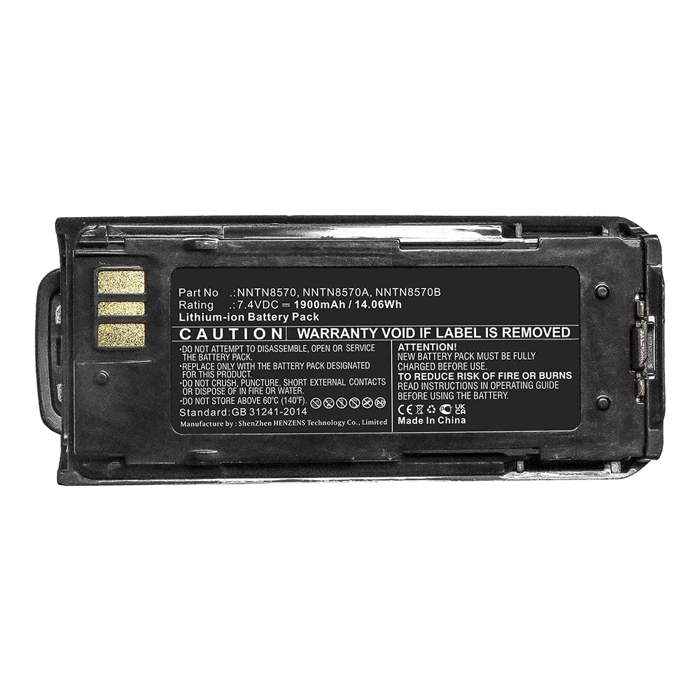 Synergy Digital 2-Way Radio Battery for Motorola MTP8500 - 1900mAh Li-ion Replacement Battery (7.4V High Capacity) - Perfect for Security, Construction & Emergency Communication