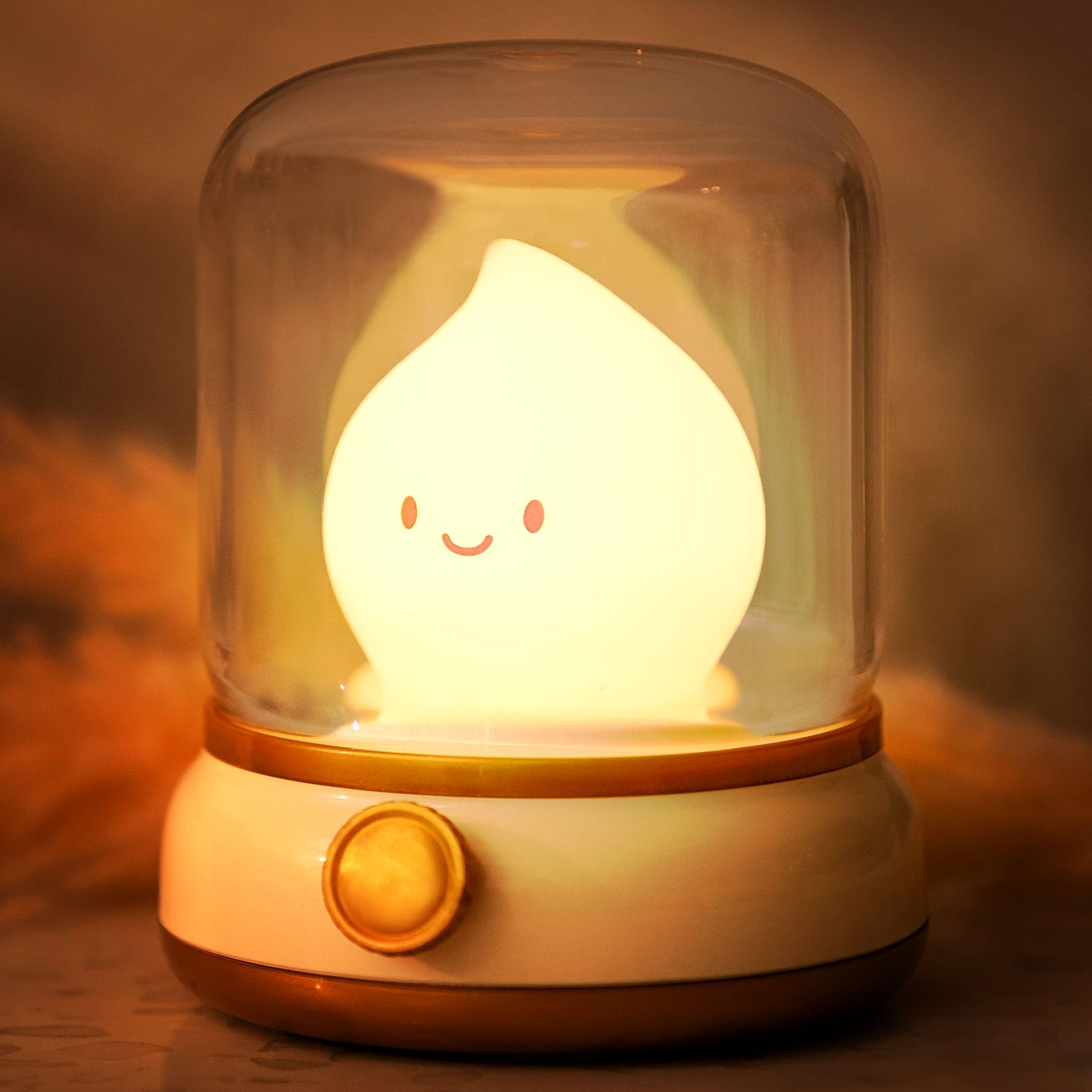 Flameless LED Candle Lamp - Adjustable Dimmable Rechargeable Night Light for Kids, Girls & Teens | Safe Bedroom Decor, Nursery Lighting, Birthday Gift | Perfect for Bedtime, Relaxation & Room Ambiance