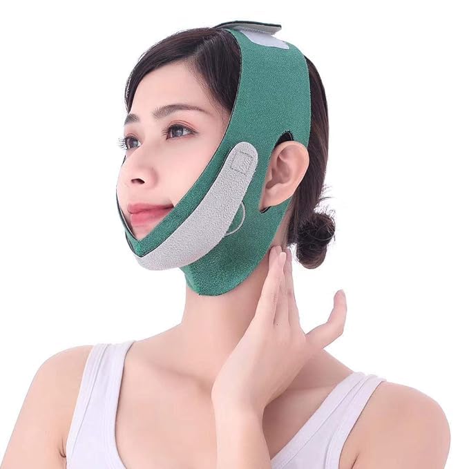 MILOMANIYA Double Chin Reducer & V-Line Face Lift Mask - Breathable Anti-Wrinkle Slimming Belt for Jaw Contouring & Firming | Perfect for Home Spa, Facial Massage & Beauty Routine