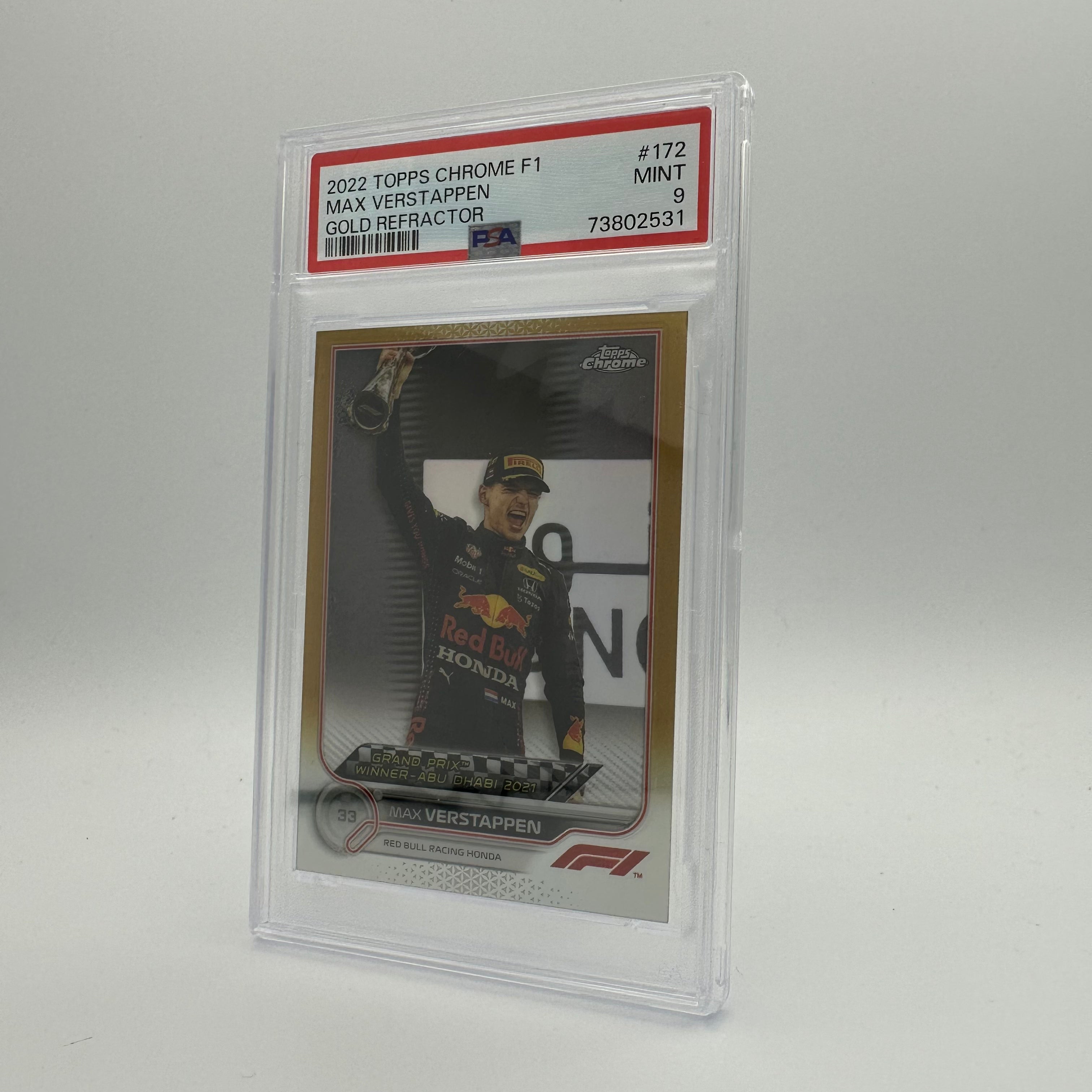PSA 9 31/50 MAX VERSTAPPEN #172 GOLD REFRACTOR Trading Card - Rare Collectible for F1 Racing Fans & Sports Memorabilia Enthusiasts - Perfect for Display, Investment, and Gifting