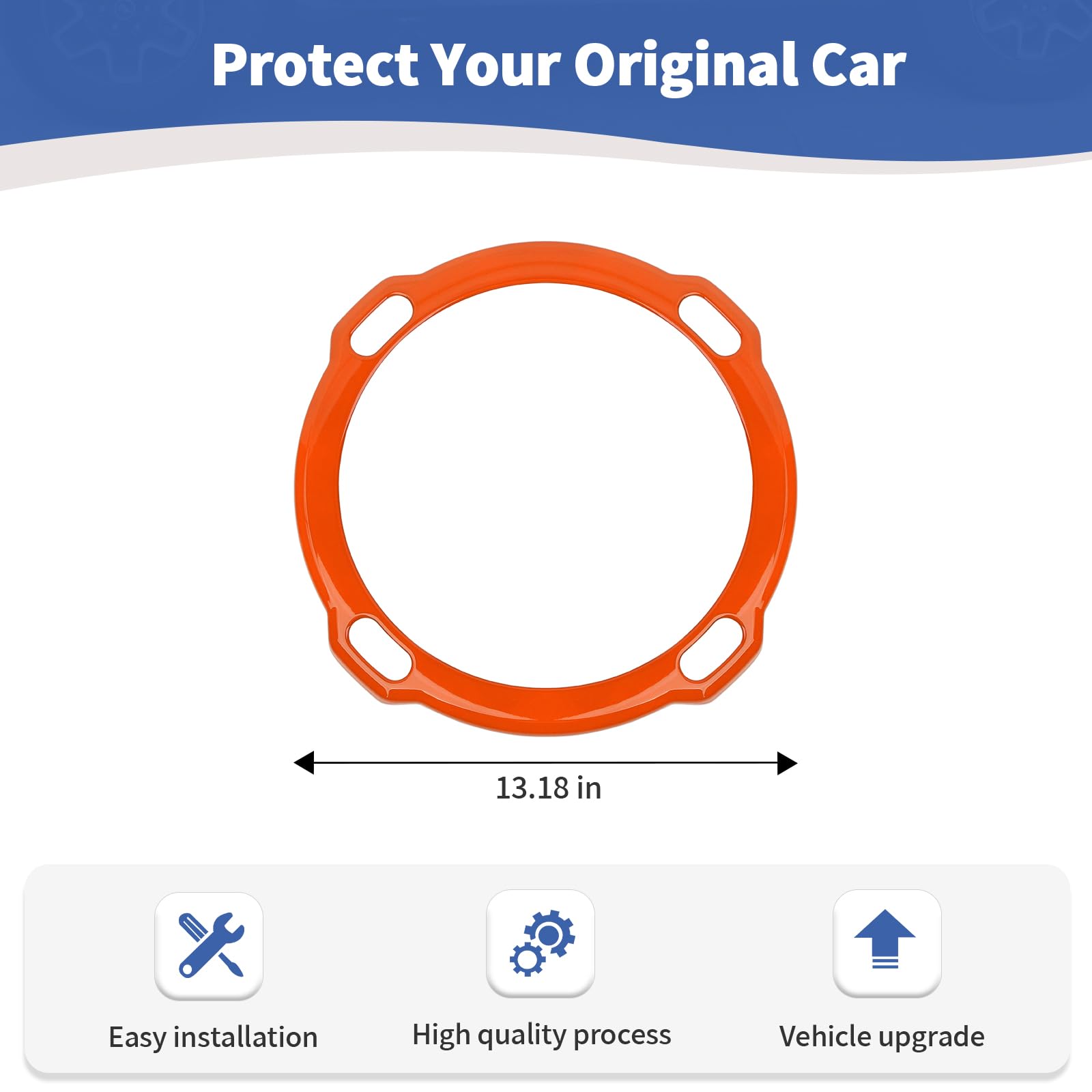 RT-TCZ Orange Speaker Cover Trim Ring for Jeep Wrangler JL Rubicon (2018-Present) - Interior Accessories & Sound System Upgrade for Off-Road Adventures