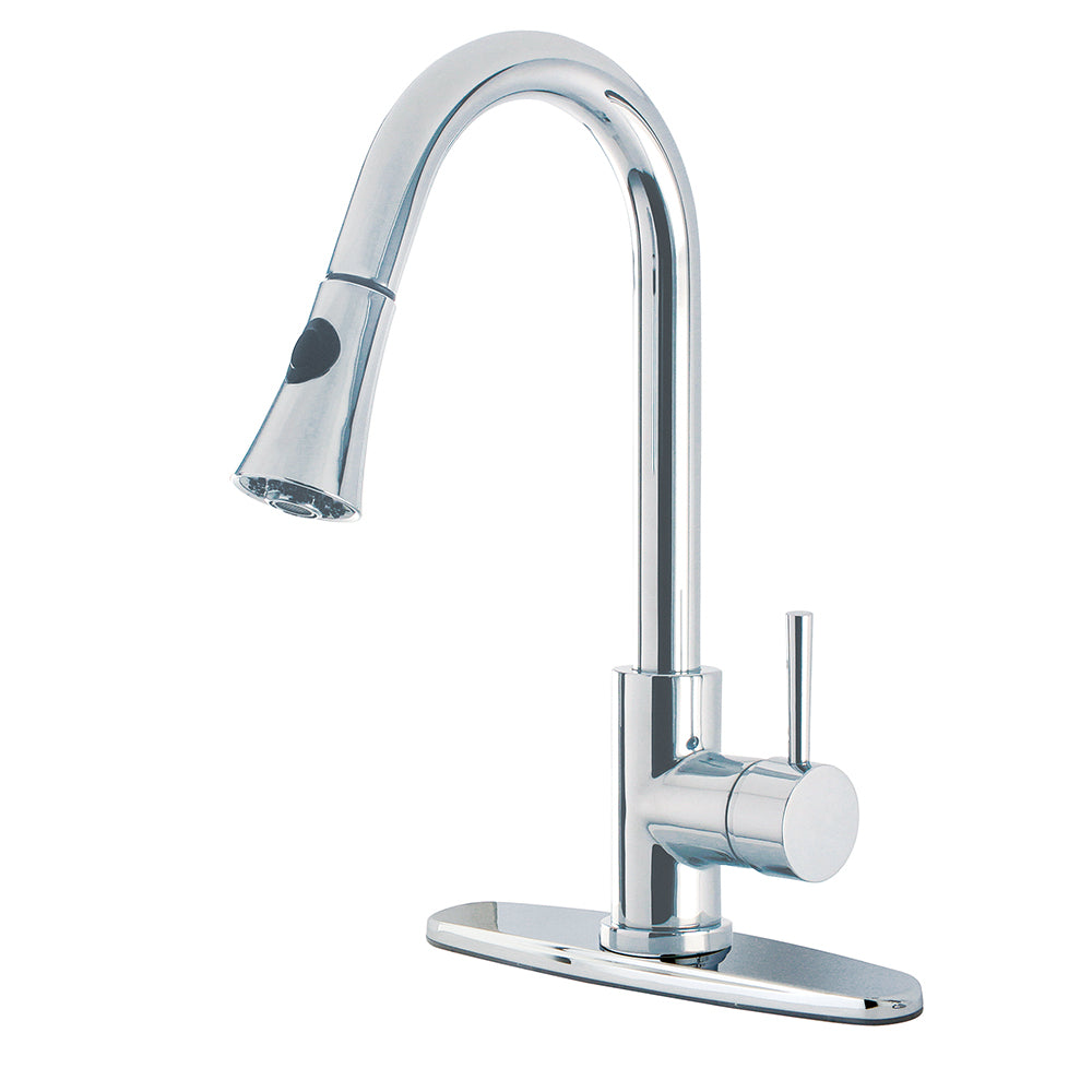 Single Handle Pull Down Spray Kitchen Faucet - Modern Stainless Steel Sink Faucet with High Arc Spout for Washing Dishes & Cooking | Perfect for Home, Restaurant & Commercial Kitchens