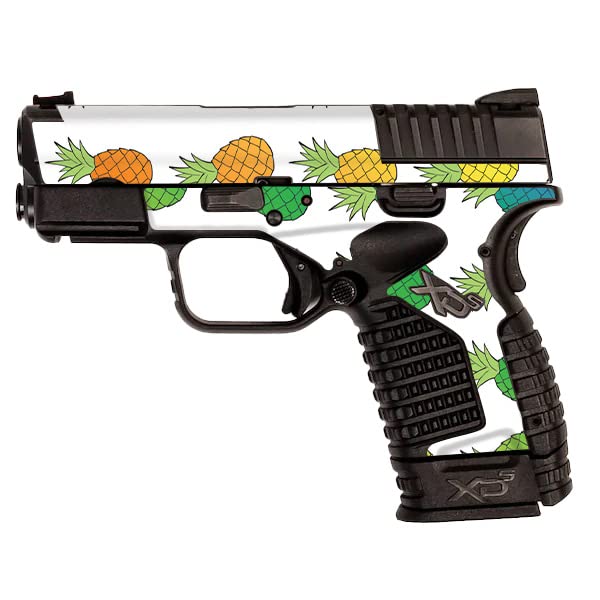 MightySkins Vinyl Decal Wrap Cover Compatible with Springfield XDS 3.3 - Rainbow Pineapples Design | Protective Durable Skin for Handgun Customization | Easy to Apply & Remove | Made in USA | Perfect for Gun Enthusiasts & Range Shooting