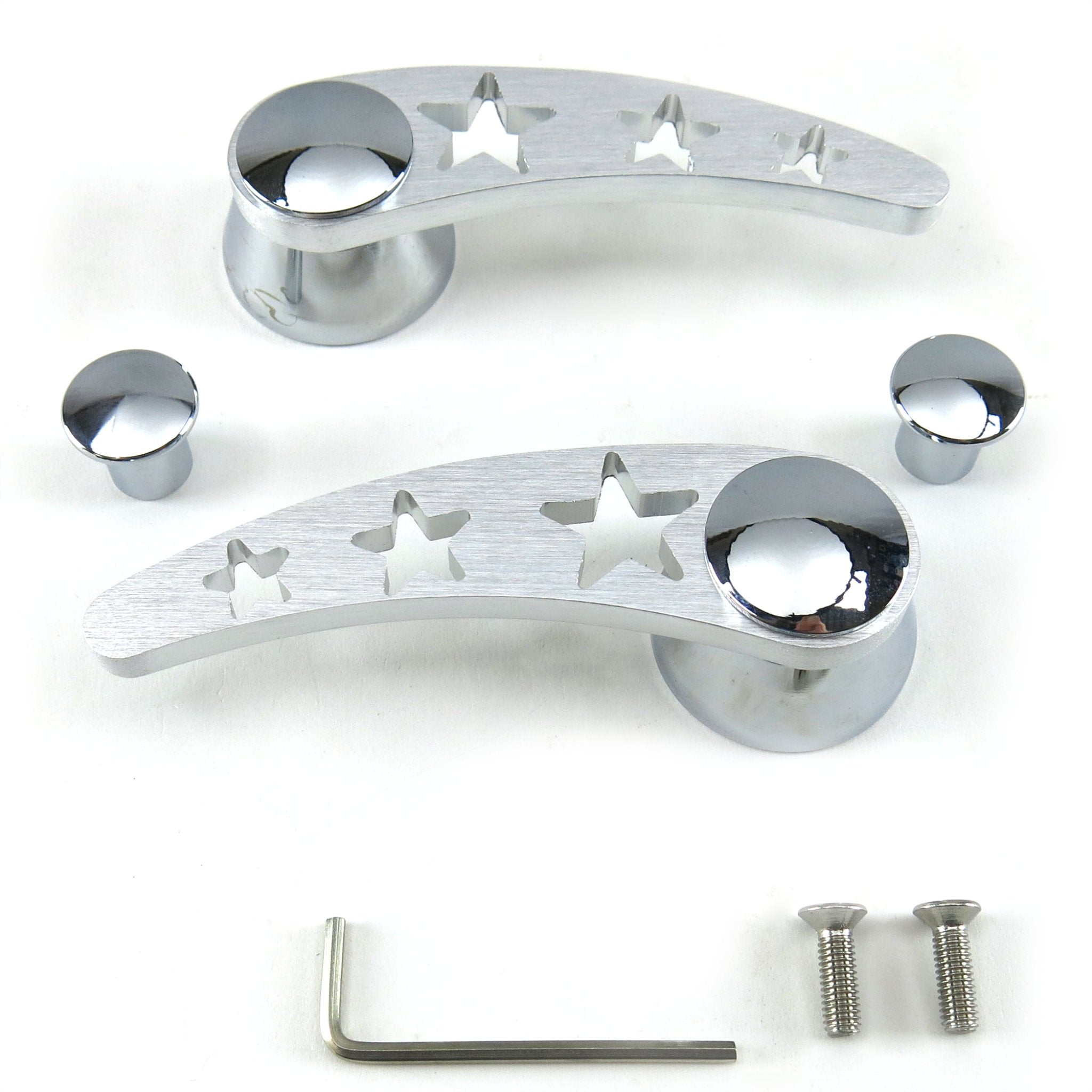 1903 Rambler Model E 12V Power Window Conversion Kit - Billet Aluminum Crank Switch & Star Lever Handles - Classic Car Restoration & Vintage Auto Upgrade Accessories