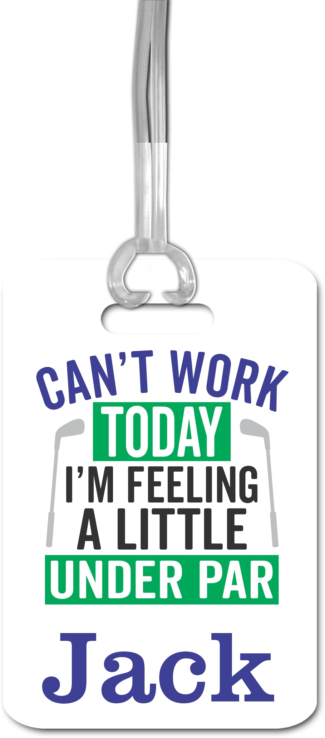 Personalized Golf Luggage Name Tag for Men & Women - Funny Golfer Gift for Dad (Feeling Under Par) - Perfect for Travel, Golf Tournaments & Father's Day Presents