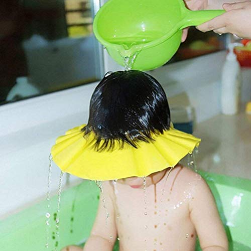 RAJIPO Adjustable Baby Shower Bath Cap - Soft Washable Hair Protector for Newborns & Infants - Eye Protection for Safe Bath Time (Multi-Color) | Perfect for Gentle Hair Washing & Bathing Toddlers