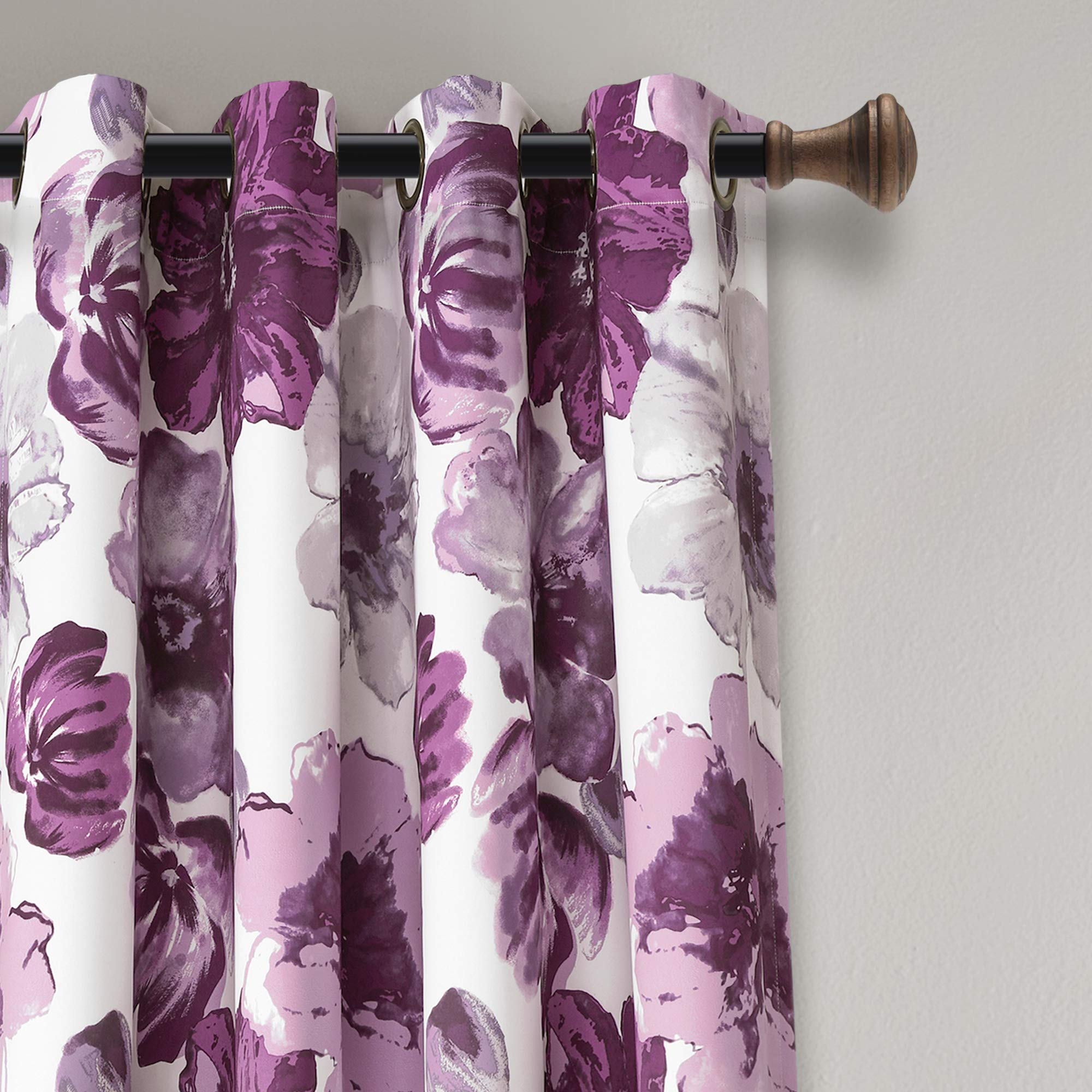 Lush Decor Leah Floral Blackout Curtains 52x95