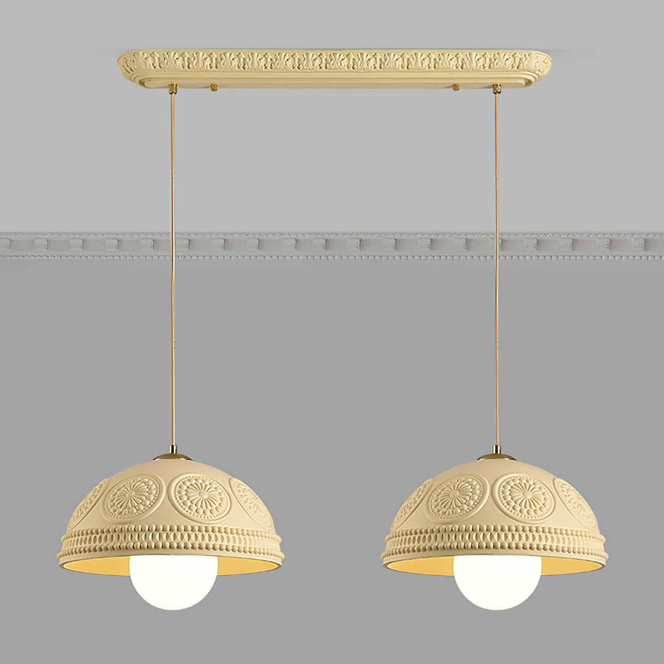 Modern Embossed Ripple Pendant Light - Handcrafted Glass Ceiling Lamp for Dining Room, Kitchen Island & Living Room Decor