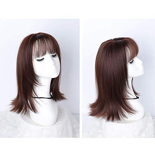 Natural Full Wig for Women - Short Straight Hair with Volume, Round Face Flattering, Clavicle Length | Perfect for Daily Wear, Cosplay, and Special Occasions
