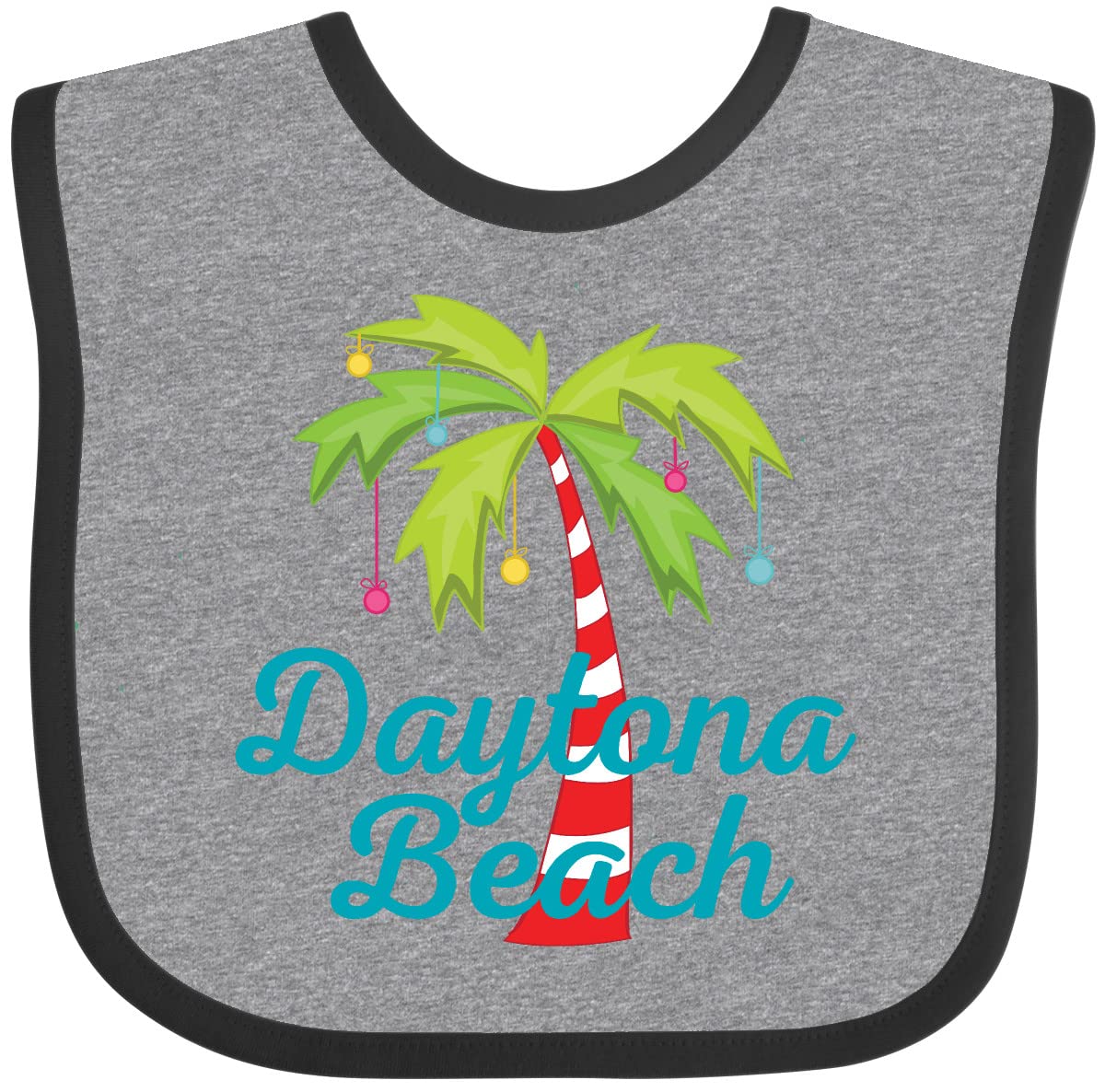 Inktastic Daytona Beach Florida Christmas Vacation Baby Bib - Soft Cotton Drool Bib for Infants & Toddlers - Perfect for Holiday Travel, Family Photos & Festive Celebrations