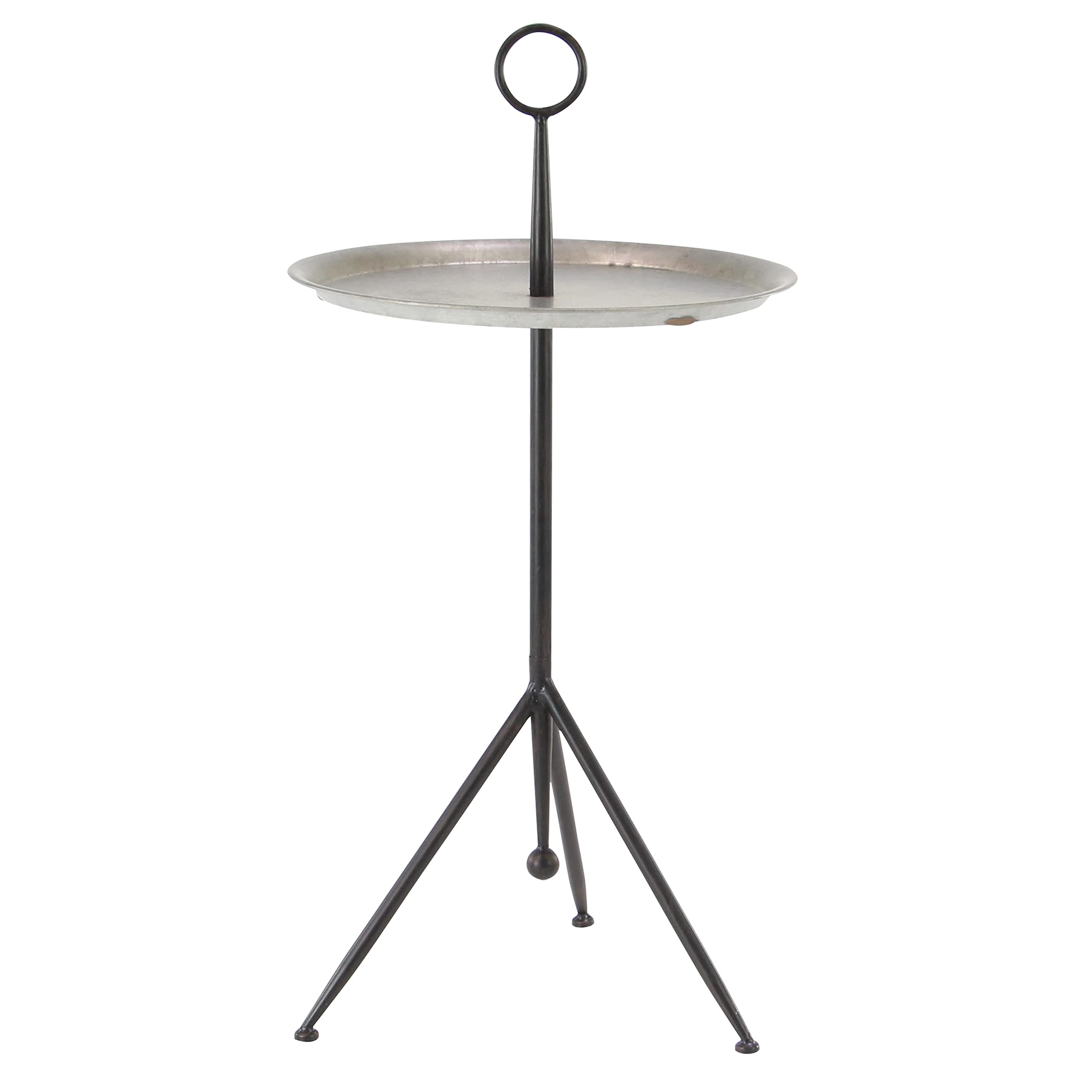 Deco 79 45325 Modern Gray and Black Tray Table - Stylish Side Table for Living Room, Bedroom, or Office - Perfect for Holding Drinks, Books, and Decor