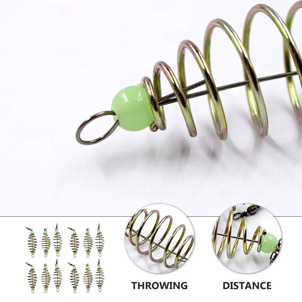 BESPORTBLE 24pcs Spring Bait Fishing Cage - Durable Feeder Holder & Fish Bait Lure Tool for Freshwater & Saltwater Fishing - Perfect for Bass, Trout, and Catfish Angling