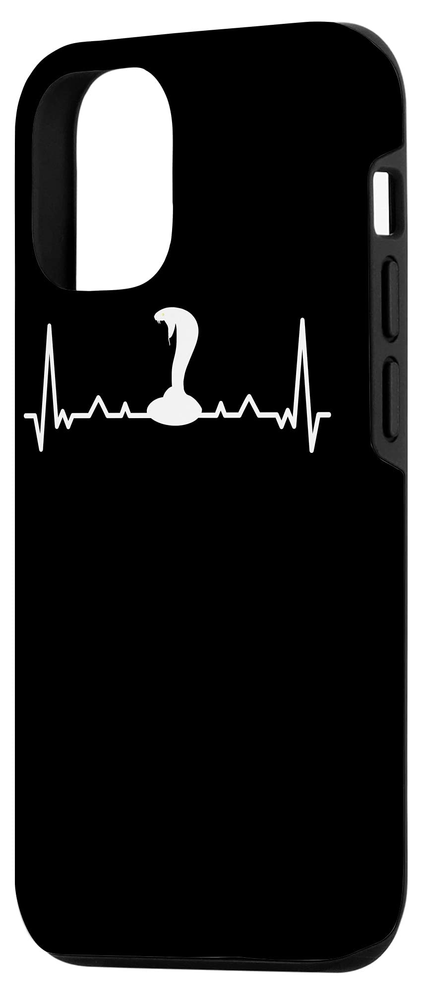 iPhone 12/12 Pro Heartbeat & Snake Silhouette Protective Phone Case - Trendy Design for Everyday Use, Travel & Fashion Accessory