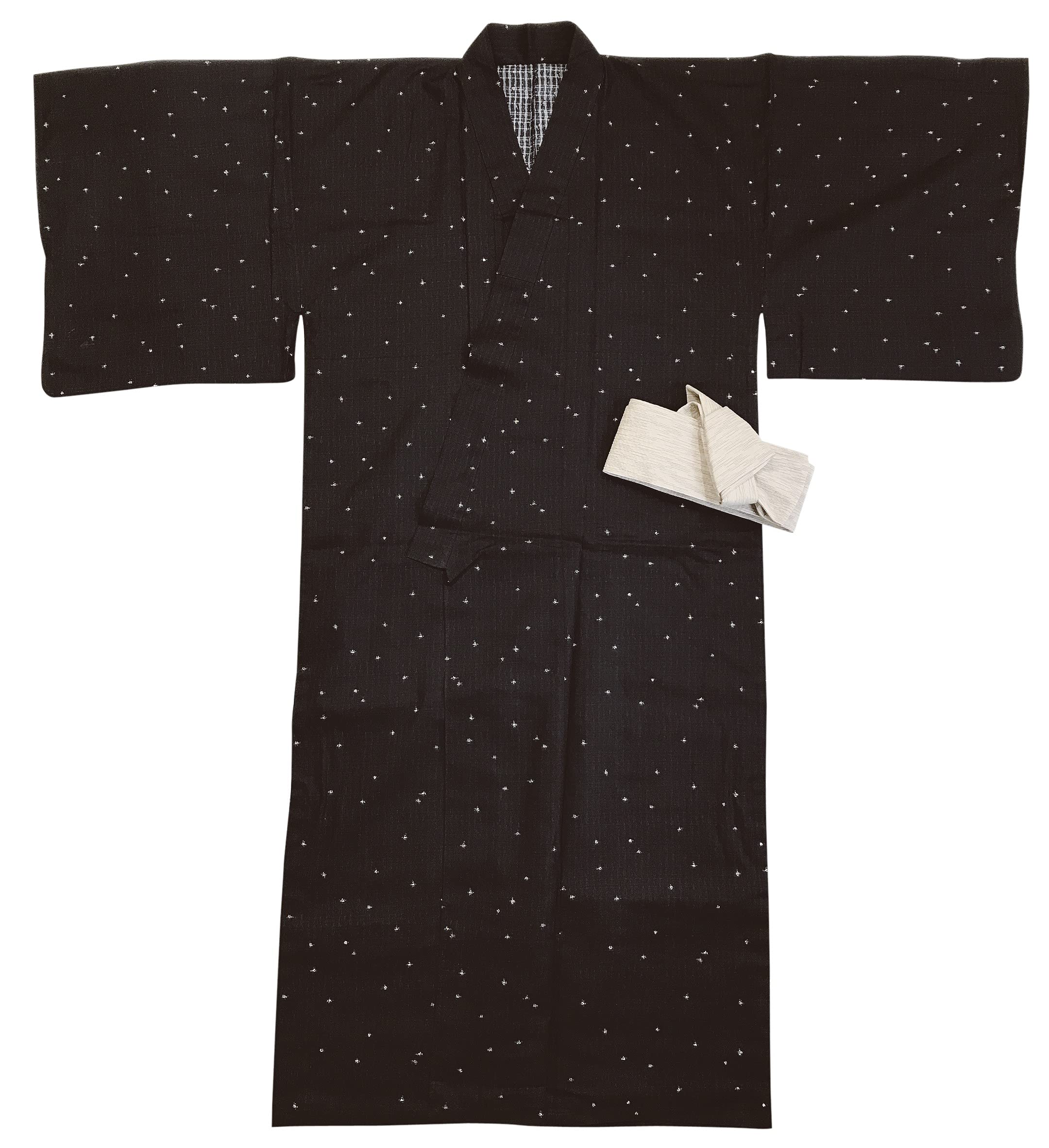 Edoten Men's Yukata with Simple Obi - Relaxing Casual Japanese Kimono for Summer Festivals, Beach Wear, and Home Lounging
