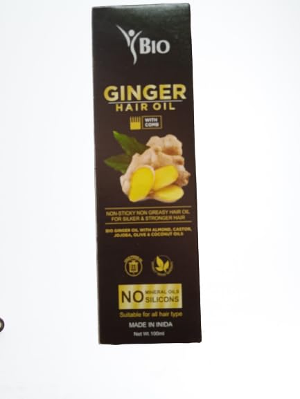 Organic Ginger Hair Oil for Hair Growth & Scalp Care - Promotes Thicker, Longer Hair - Natural Treatment for Dry, Damaged Hair - Perfect for Daily Use & Hair Care Routine