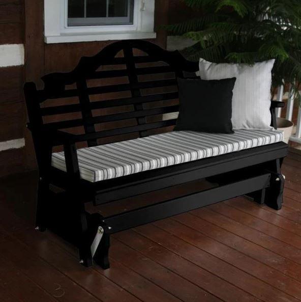A & L Furniture Yellow Pine Marlboro Glider - Comfortable Wooden Porch Swing for Outdoor Relaxation, Garden, Patio, and Backyard Use
