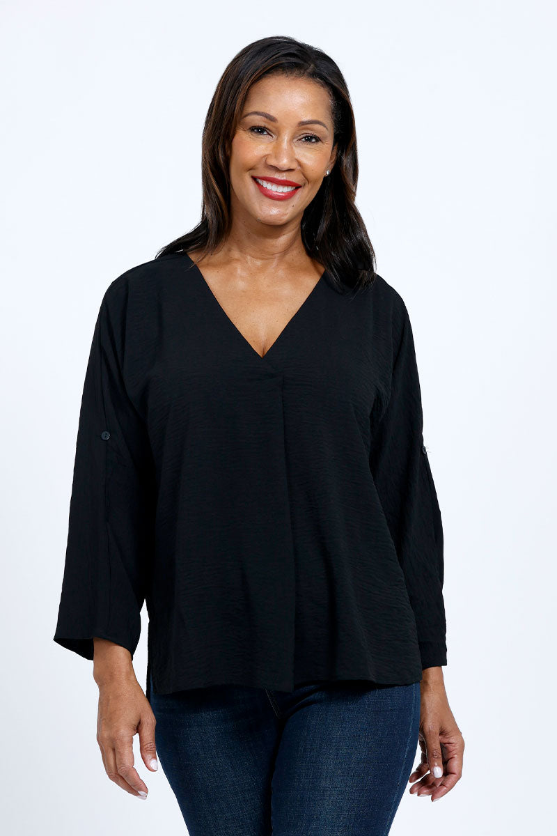 Stylish Women's Airflow Dolman Roll Tab Top - Breathable & Comfortable for Casual Wear, Workout & Summer Outfits
