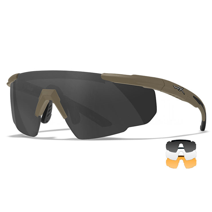 Saber Advanced 308T Tactical Sunglasses - Polarized Safety Glasses for Shooting, Cycling & Outdoor Sports - UV400 Protection Military Style Eyewear