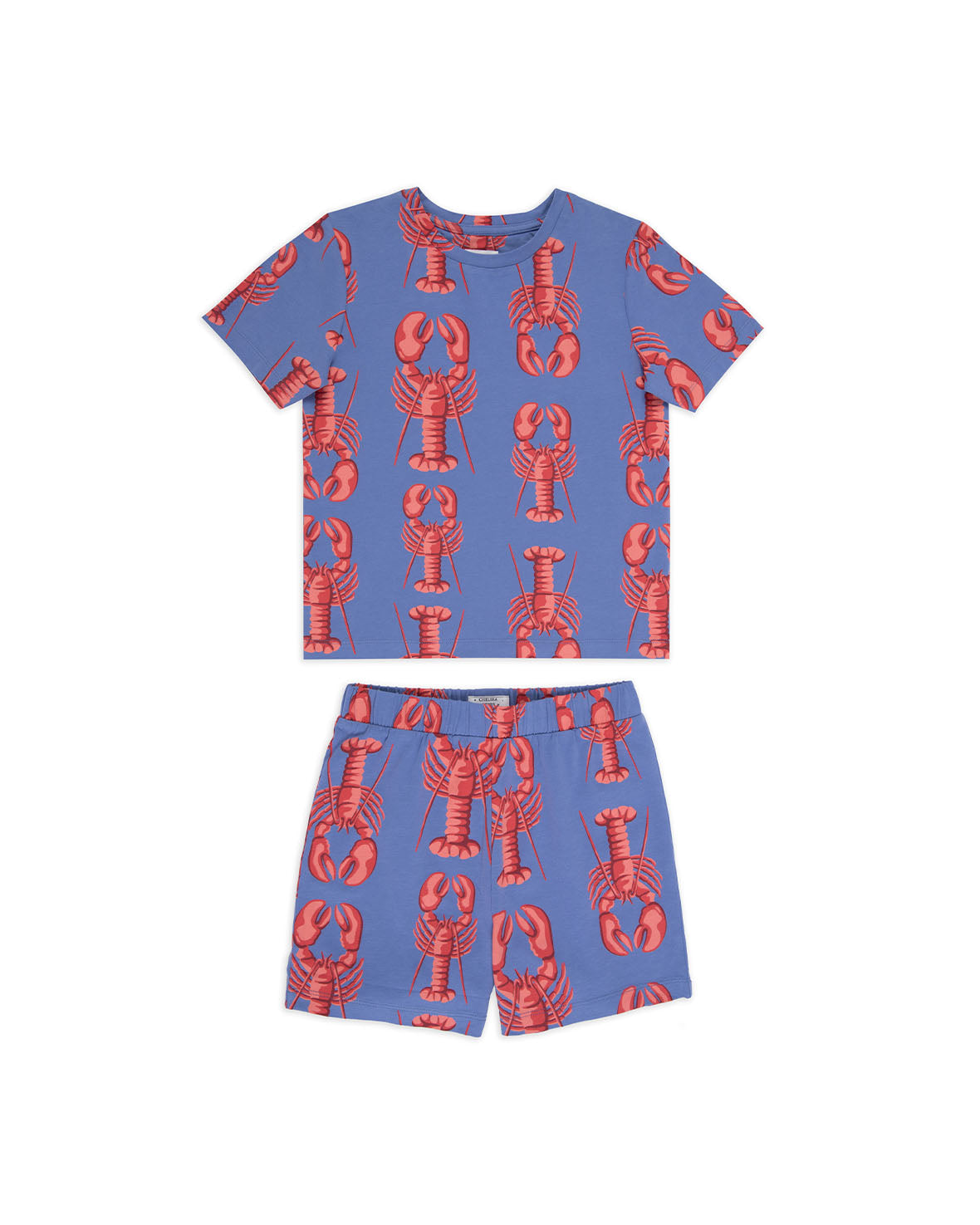 Organic Cotton Kids Lobster Print Short Pajama Set - Soft & Comfortable Sleepwear for Boys & Girls - Perfect for Summer Nights & Sleepovers