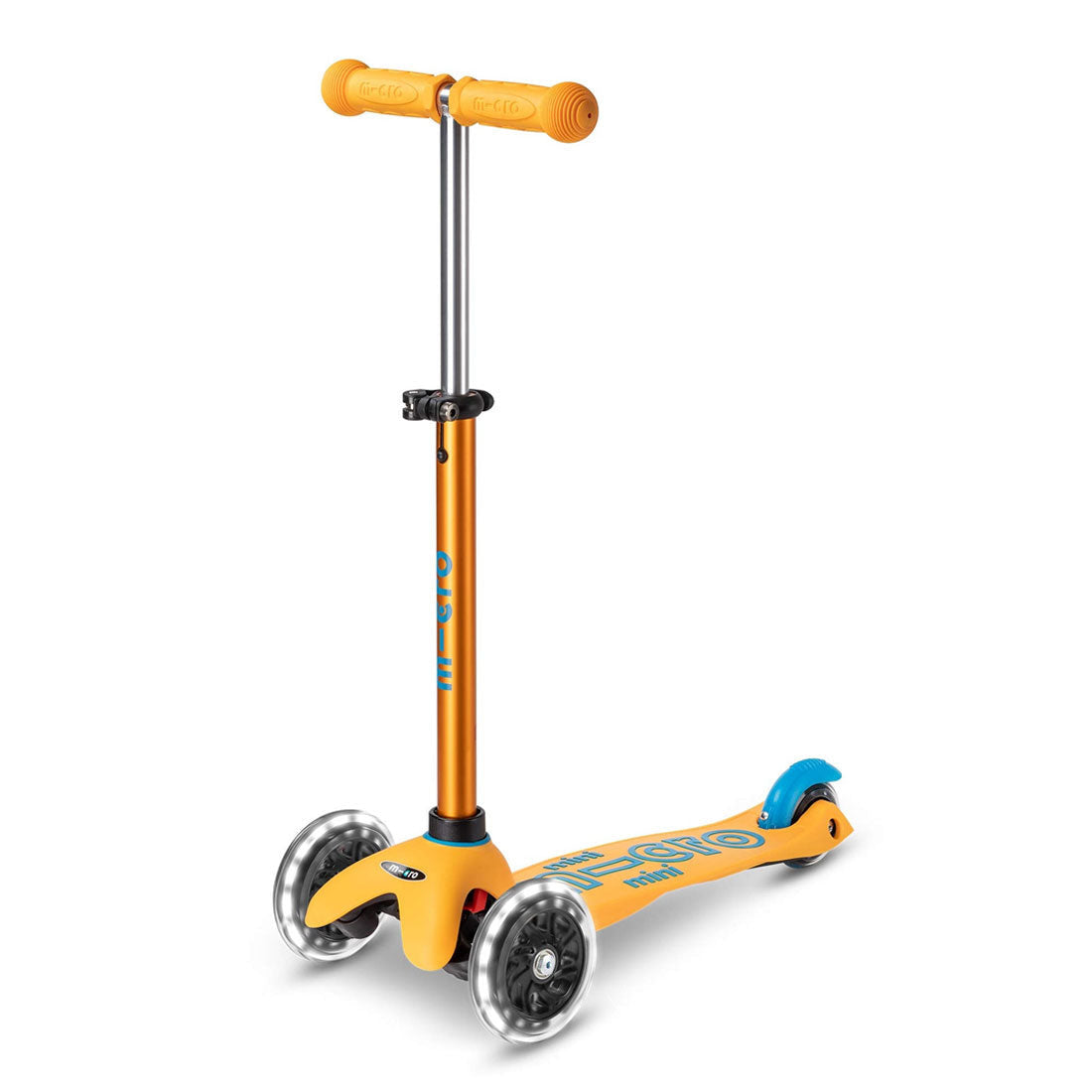 Micro Mini Deluxe 3 Wheel LED Scooter for Kids - Lightweight & Foldable, Bright LED Wheels, Apricot Color - Perfect for Commuting, Park Rides & Neighborhood Fun