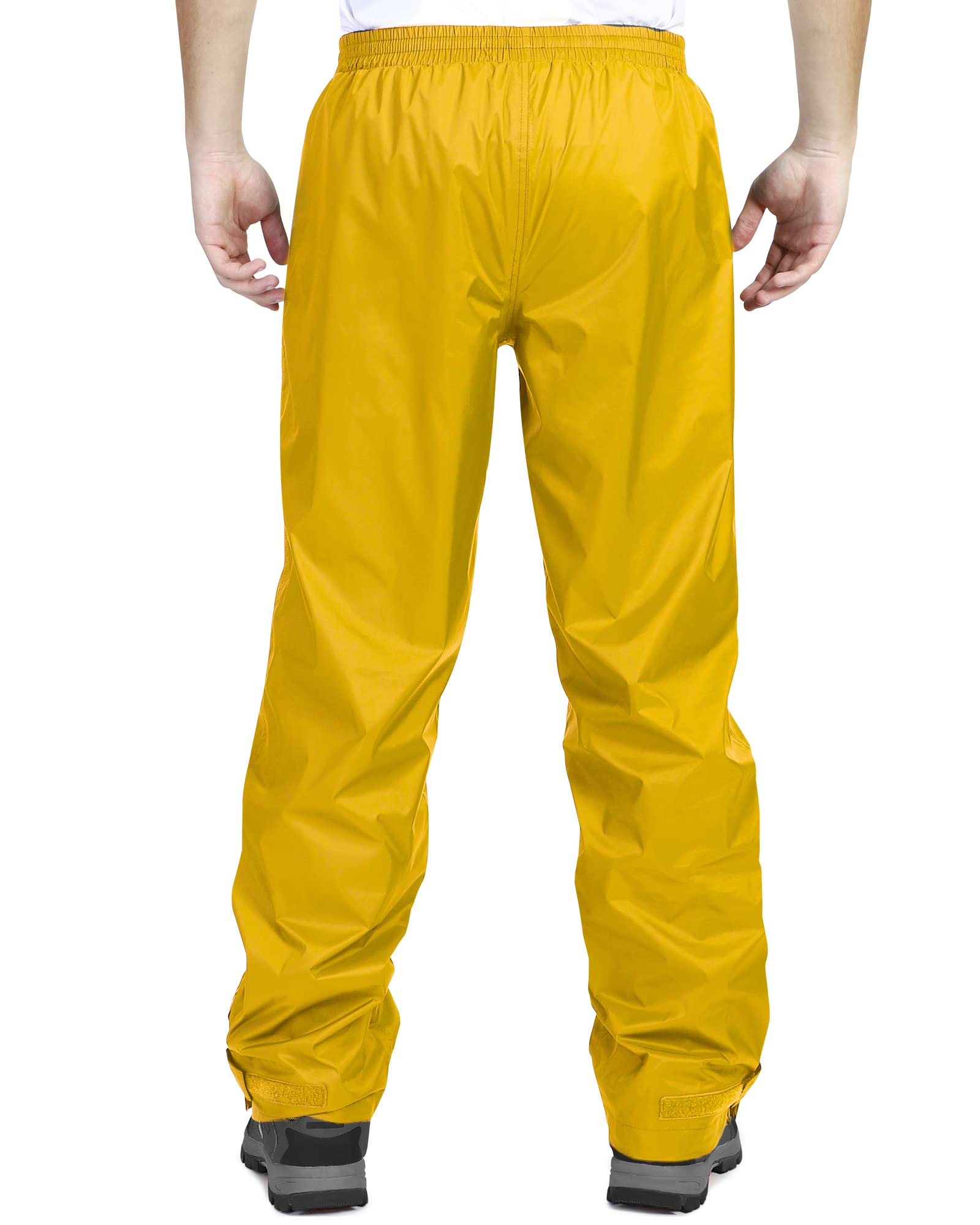 33,000ft Men's Waterproof Rain Pants - Windproof Outdoor Hiking & Fishing Over Pants for All-Weather Protection - Perfect for Camping, Backpacking and Wet Conditions