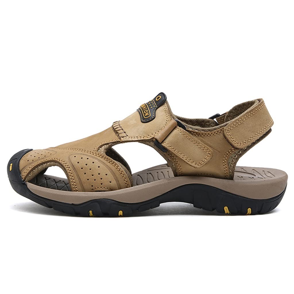 **Men's Outdoor Sandals - Breathable Trekking Shoes for Hiking & Walking - Summer Casual Mountain Sandals (Beige, Size 45cm) - Perfect for Camping, Beach & Travel**