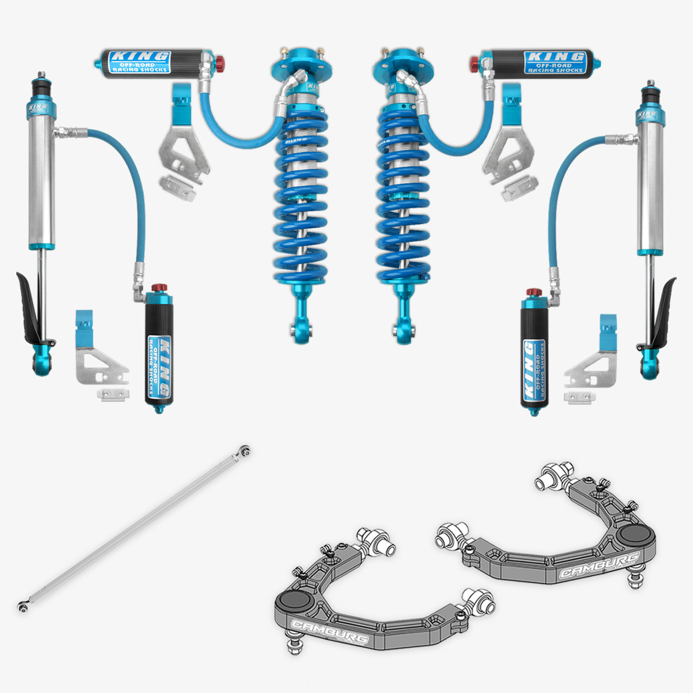 Toyota Tundra King 2.5 RR Coilovers & Rear Shocks with Upper Arms & Trailing Arm Combo Kit for 2022-2025 Models - Off-Road Suspension Upgrade for Enhanced Performance & Durability