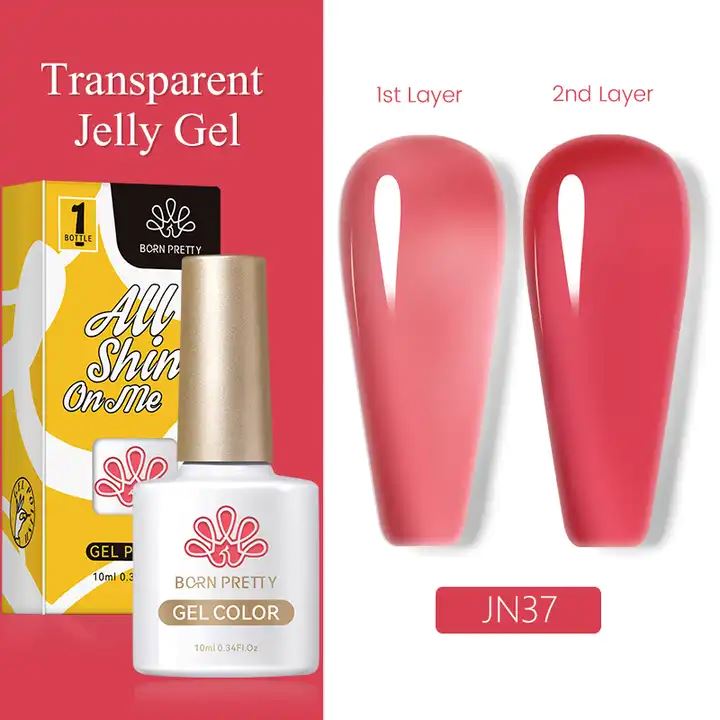 Born Pretty Jelly Nude Gel Polish - Long Lasting Soak Off UV LED Nail Polish for Salon & Home Manicure - Perfect for Weddings, Parties & Everyday Wear