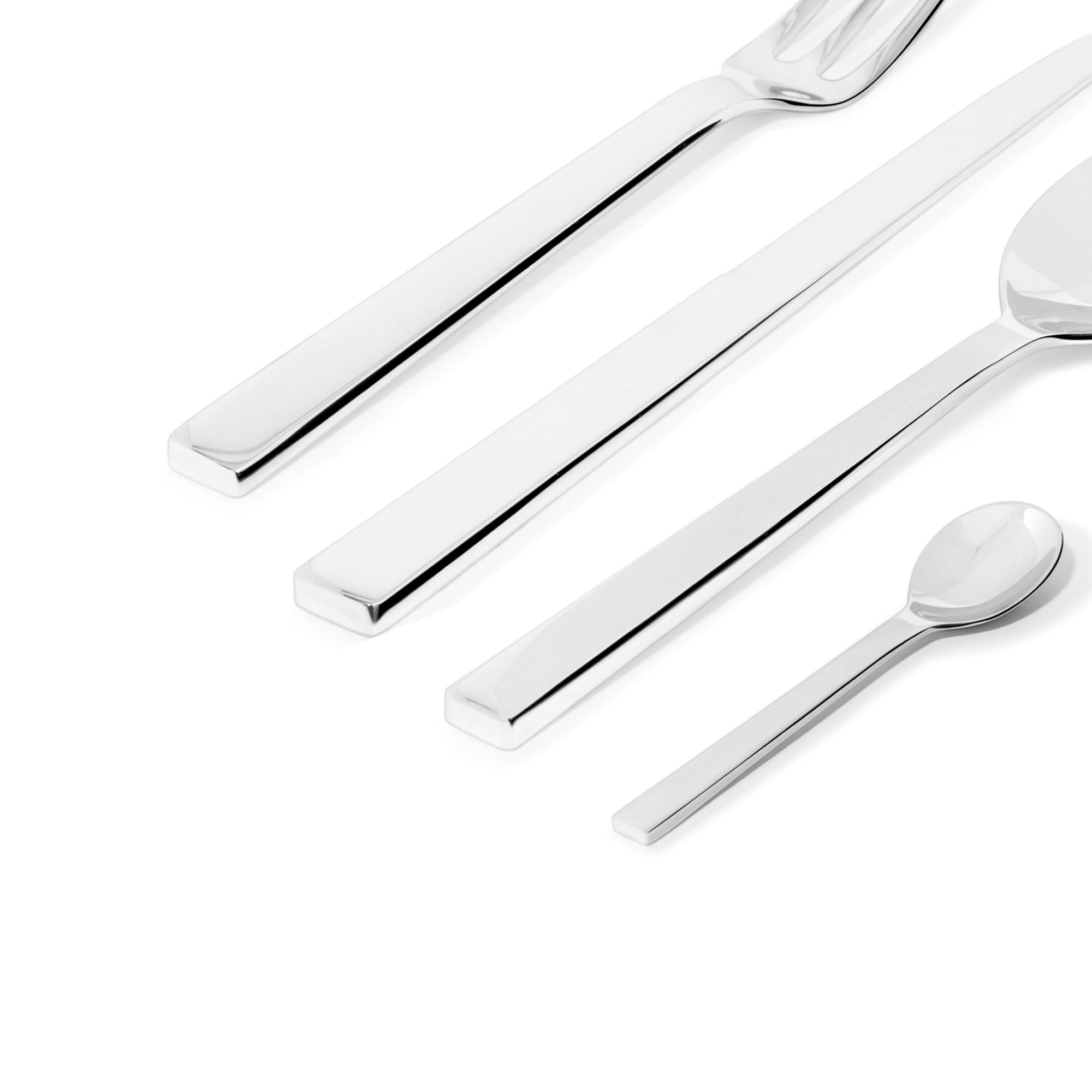 Alessi Santiago 24-Piece Silver Flatware Set - Premium Stainless Steel Cutlery for Fine Dining & Elegant Table Settings